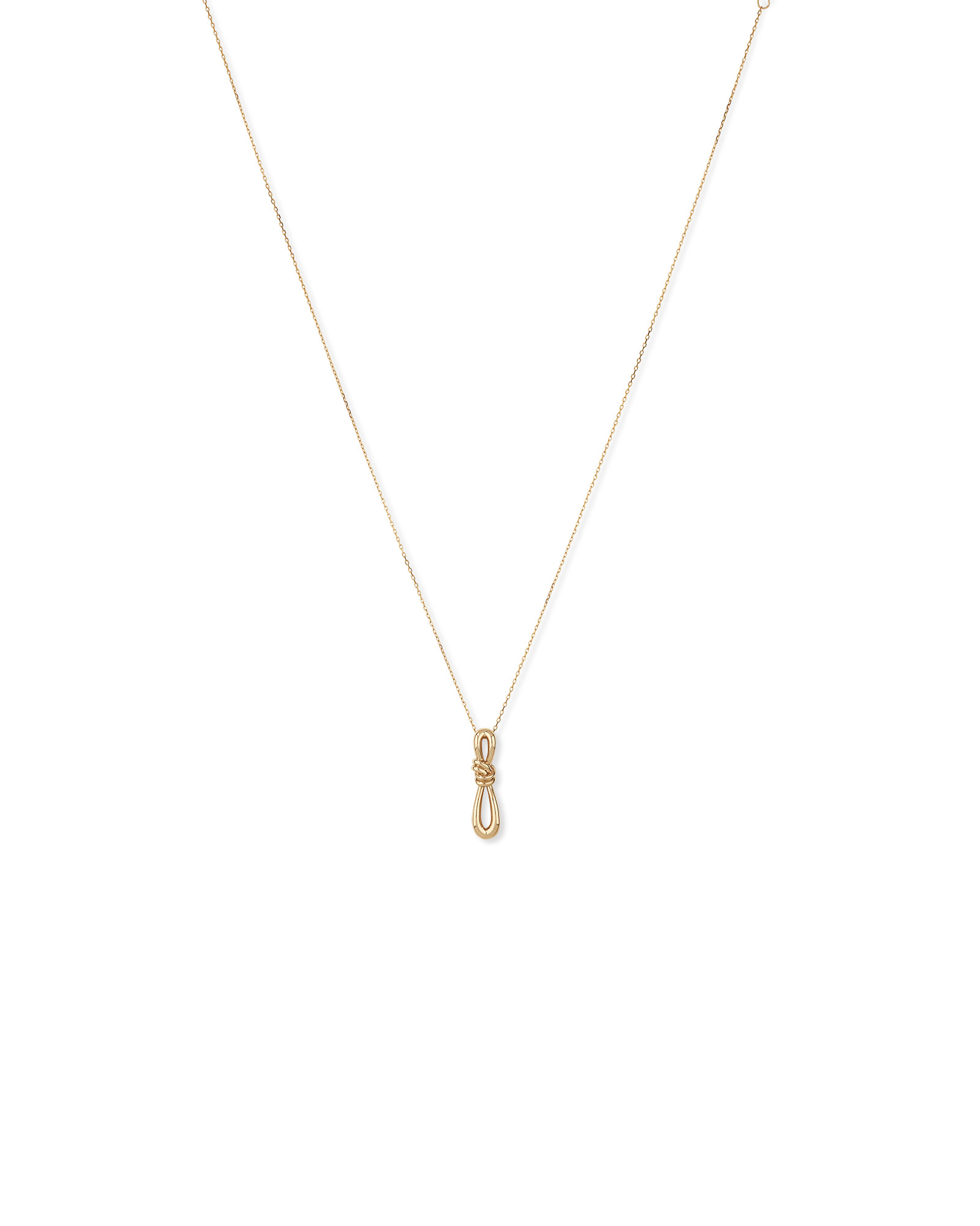 Vertical Sliding Knot Pendant Necklace in 10kt Yellow Gold