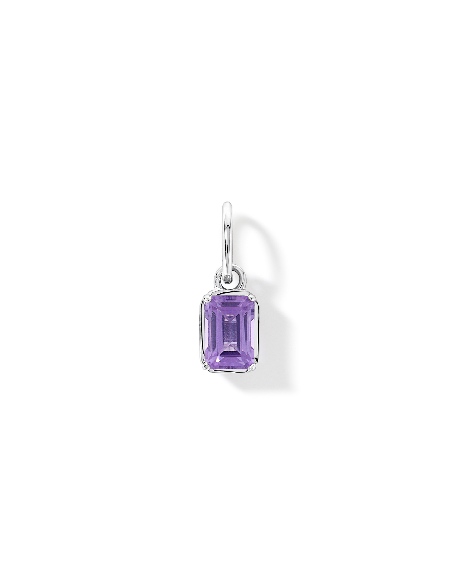 Emerald-Cut Amethyst Pendant in Sterling Silver