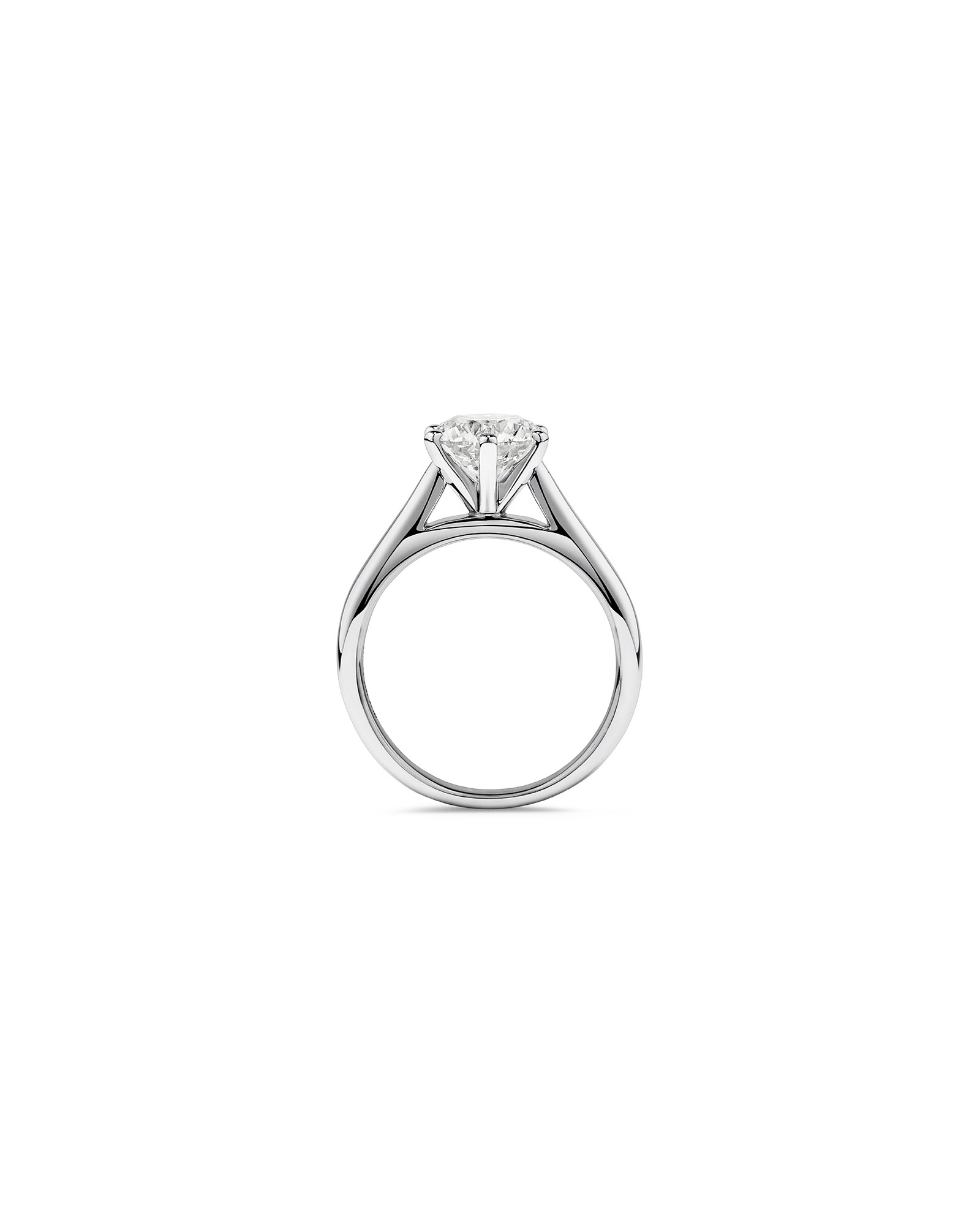 Bague de fiançailles solitaire certifiée avec un diamant de 2 carats TW en or blanc 14 carats