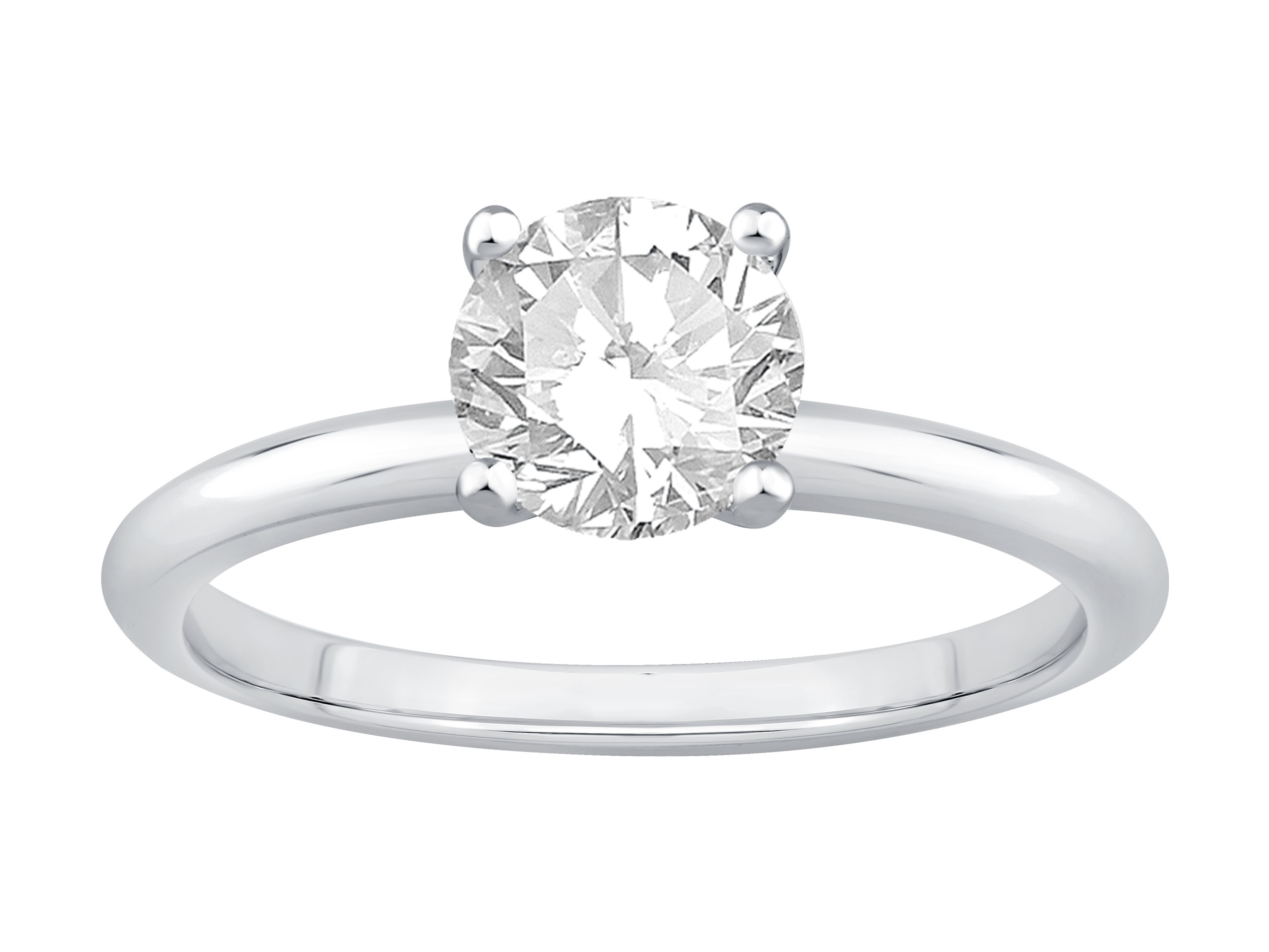 1 Carat TW Round Brilliant Laboratory-Grown Diamond Solitaire Engagement Ring in 14kt White Gold
