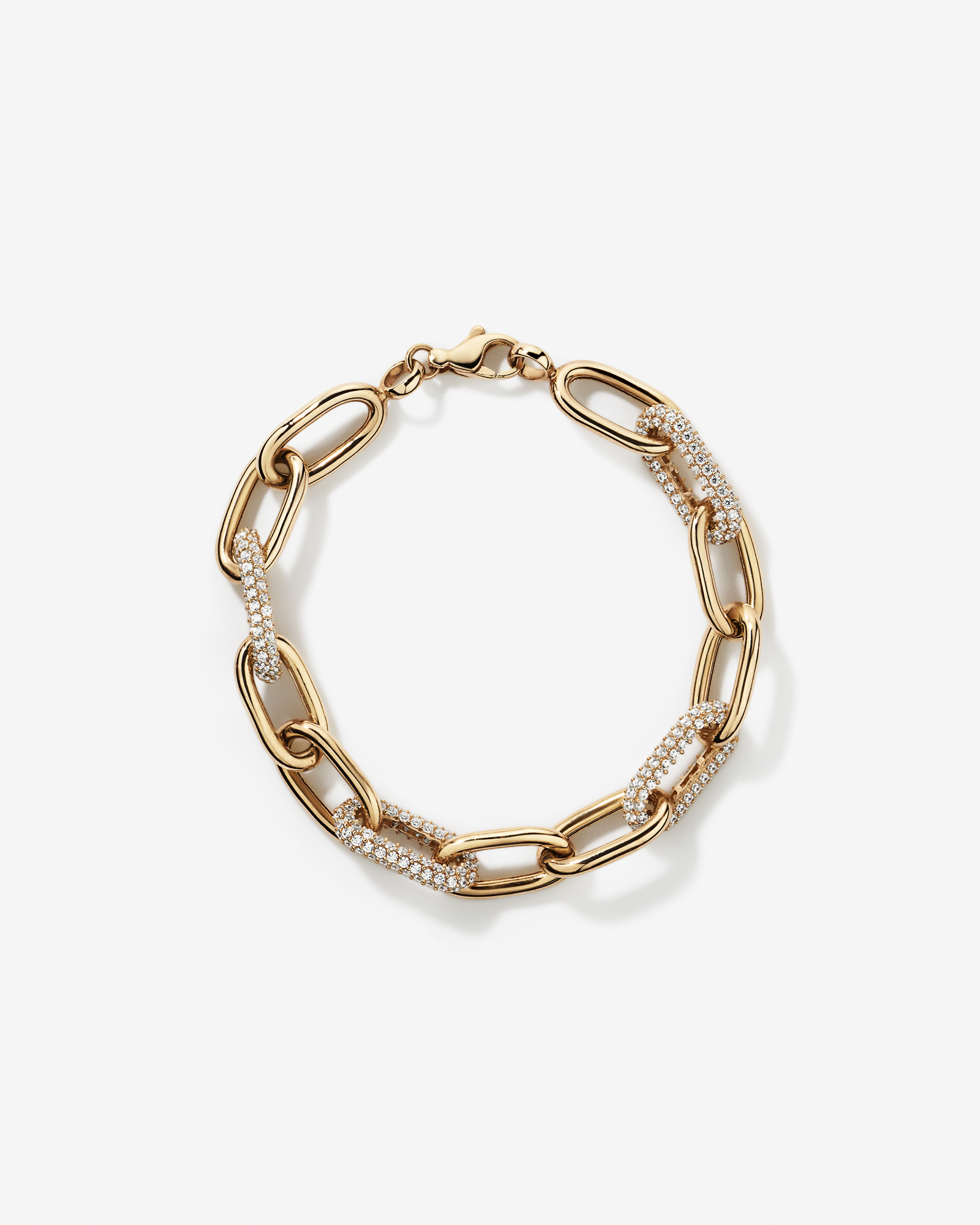 Bracelet Luxe Links avec zirconie cubique en Vermeil 18 kt