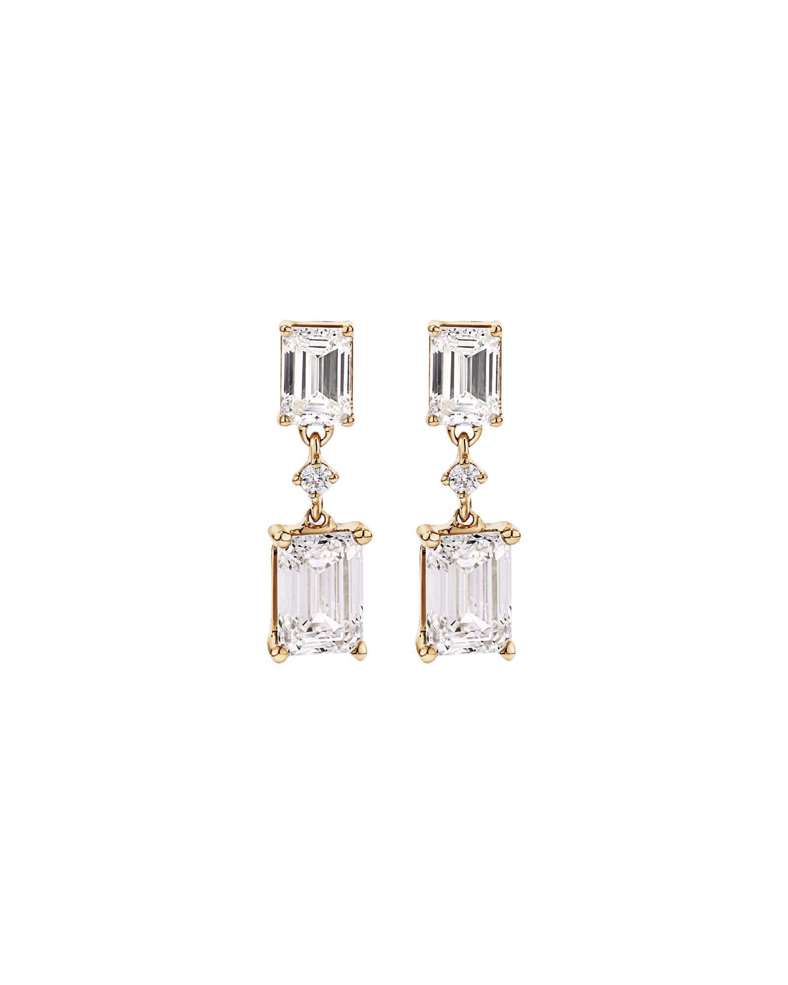 Boucles d’oreilles en diamant en diamant cultivées en laboratoire de 1,51 carats en or jaune 10 carats