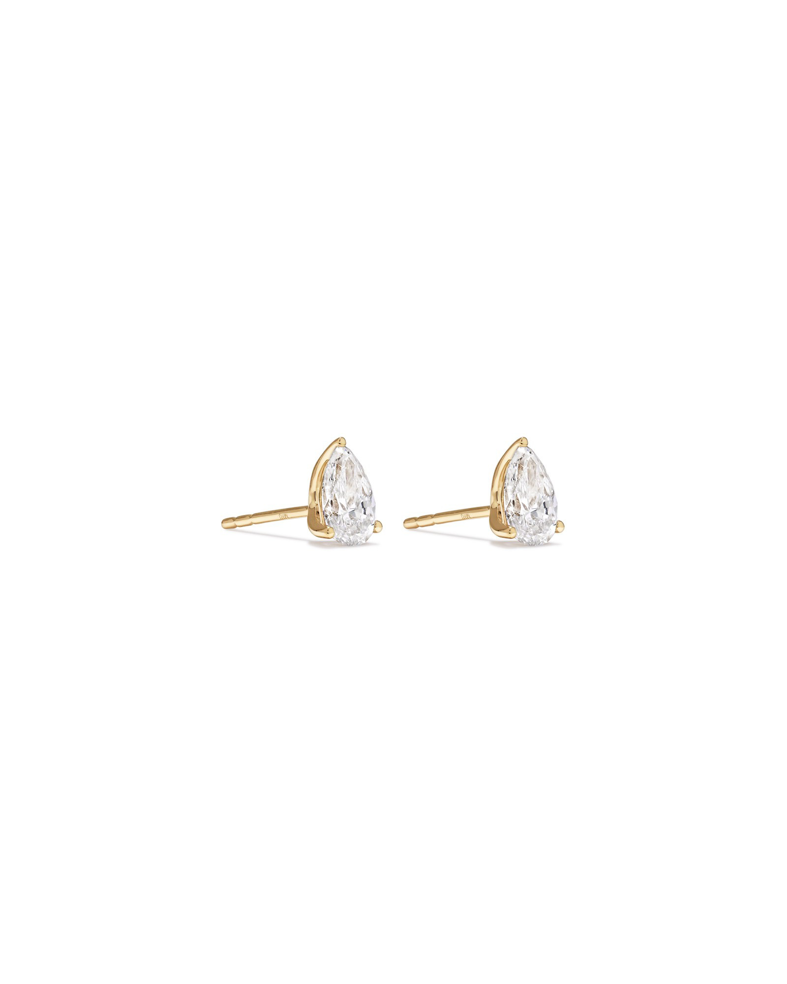 Boucles d’oreilles diamants solitaires en diamant taillées en laboratoire 1,00 carat TW en or jaune 10 carats