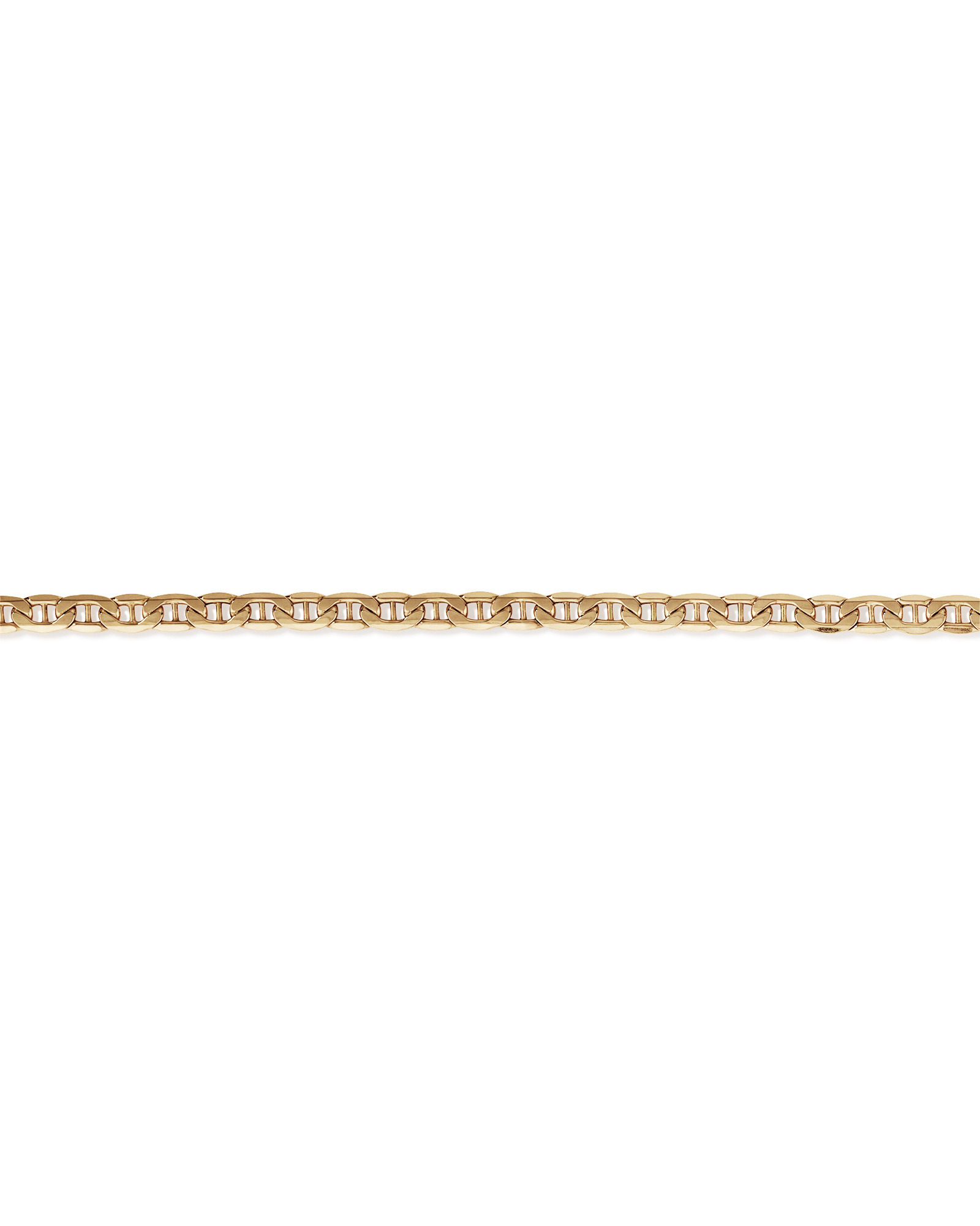 Bracelet de 19 cm en or jaune 10 K avec ancre creuse, largeur de 4,5 à 5 mm