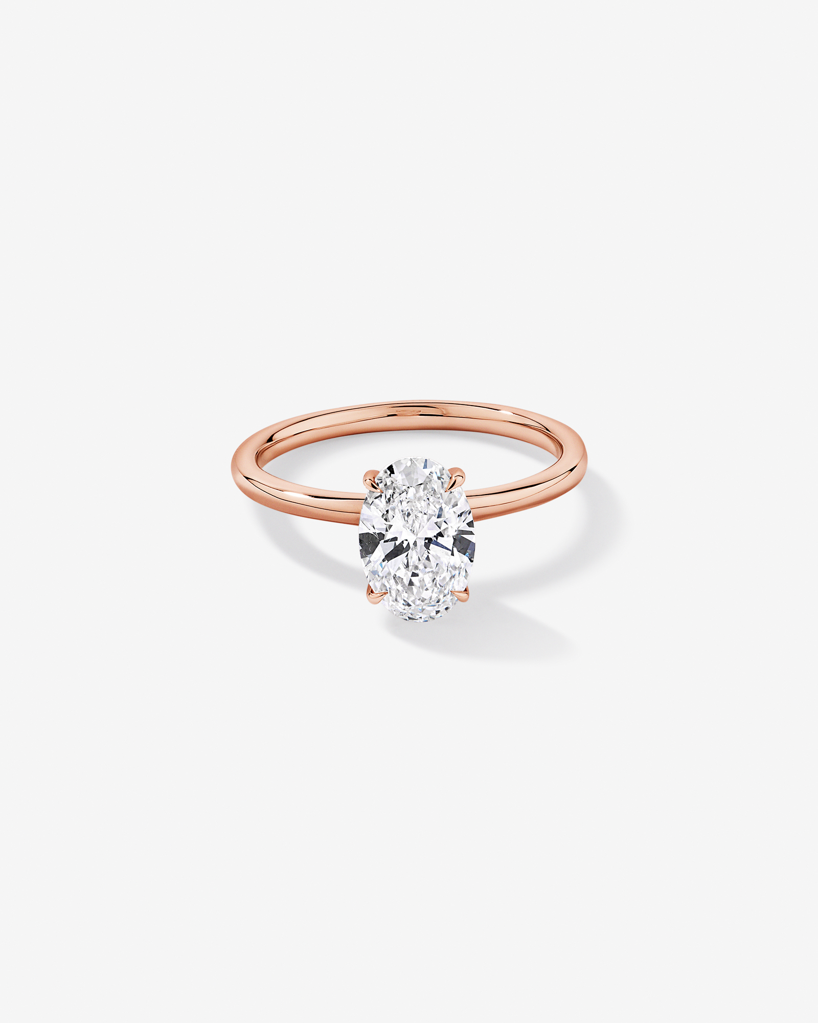 1.57TW Oval Laboratory-Grown Diamond Solitaire Ring 14kt Rose Gold