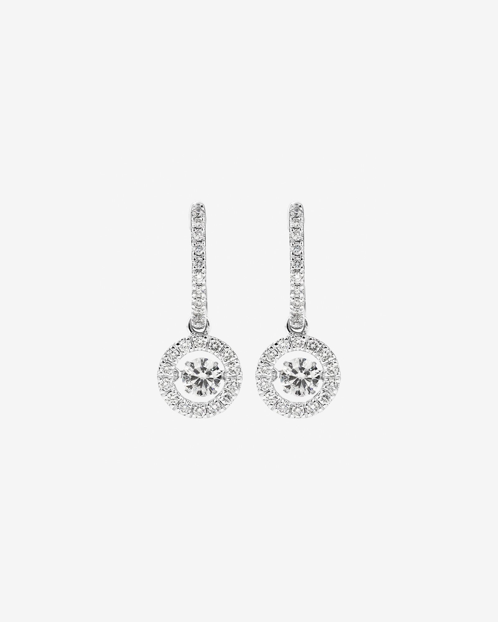 Lume Lab Round Huggie Earrings with 1.00 Carat TW of Laboratory-Grown Diamonds in 10kt White Gold