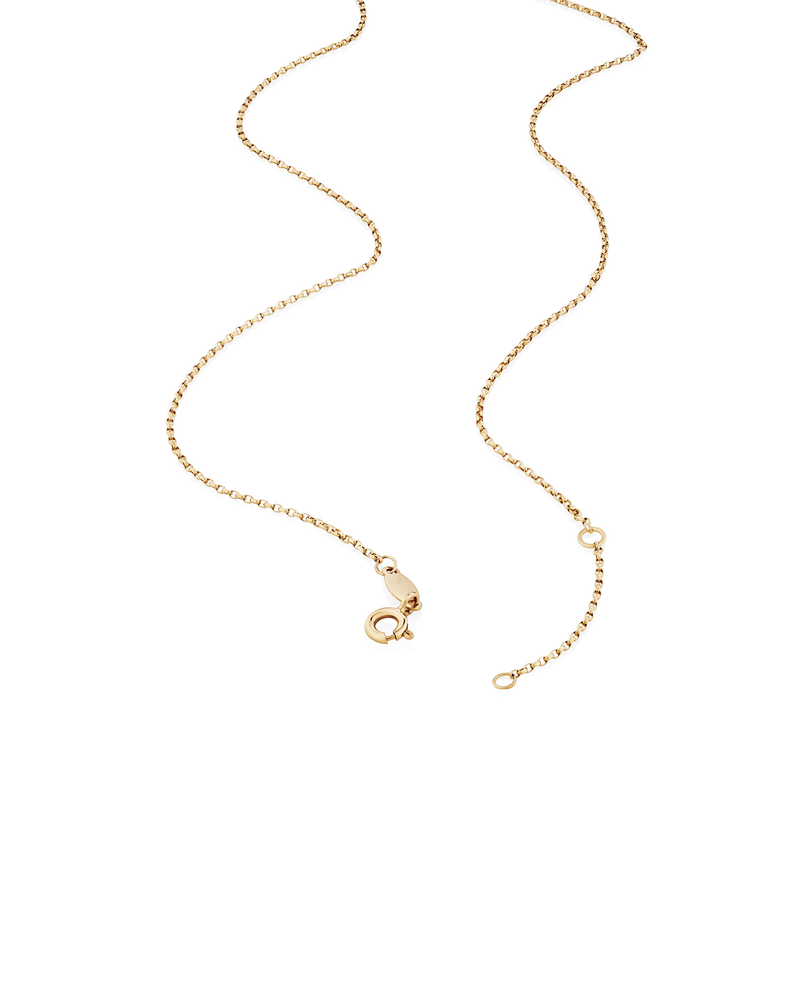 Chaîne belcher de 45 cm en or jaune 18 K avec diamants, largeur de 1 à 1,5 mm