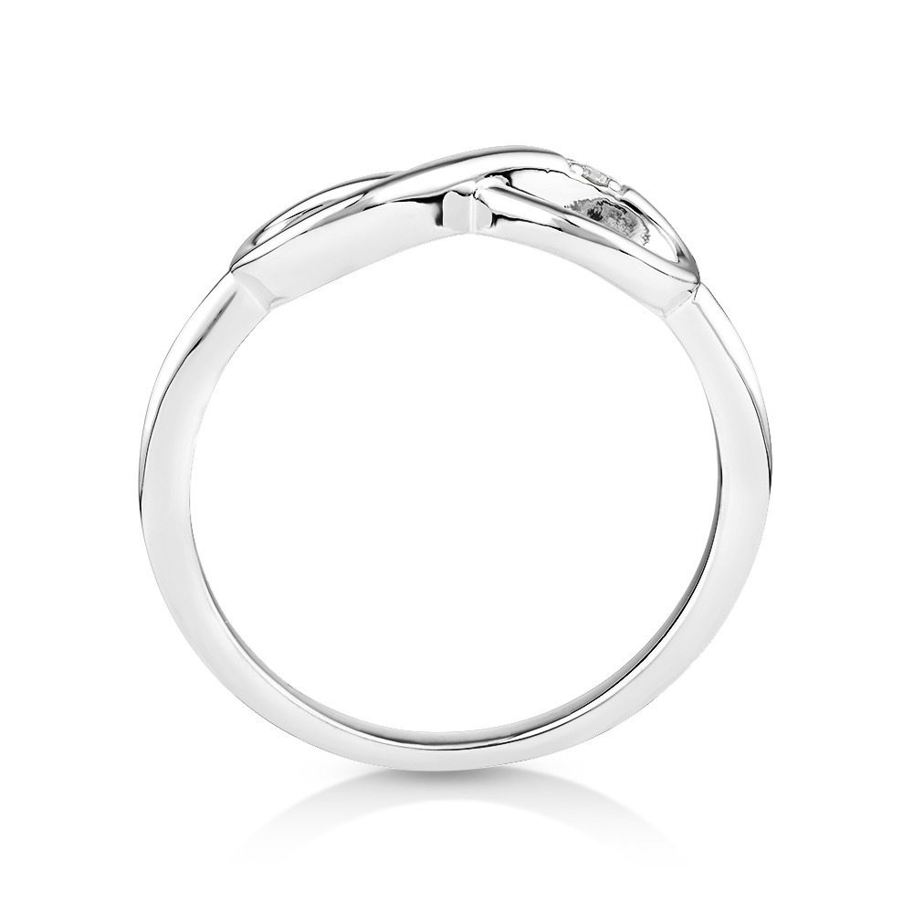 Bague en argent sterling avec accent de diamant à motif infini