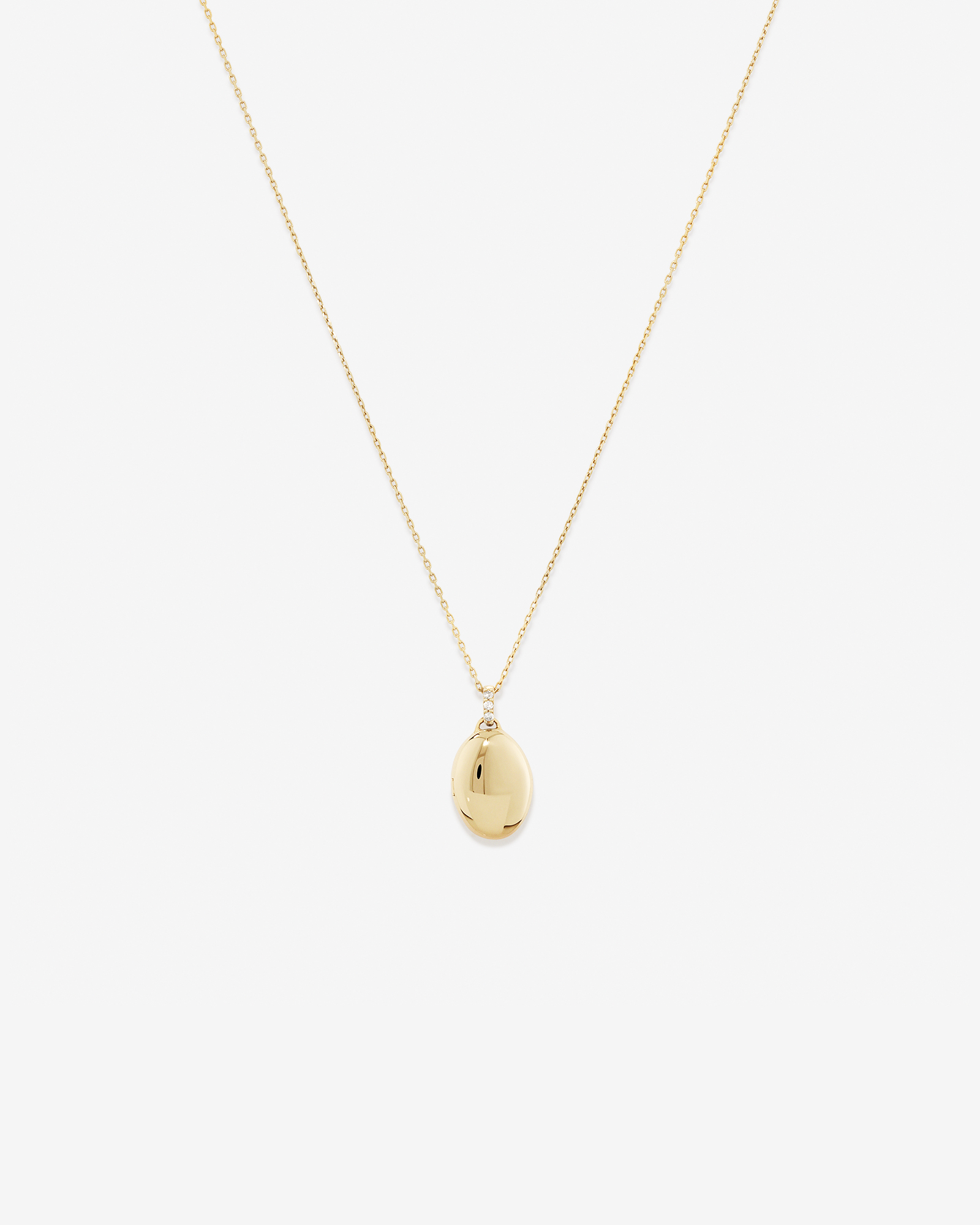 Diamond Accent Oval locket in 10kt Yellow Gold