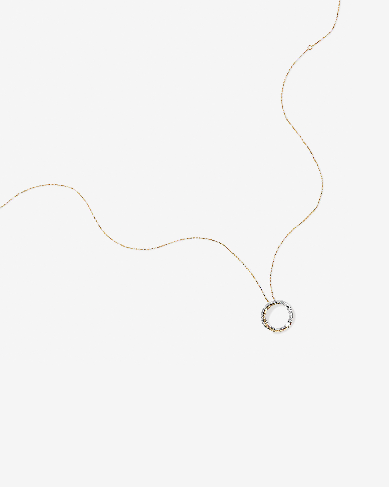 Collier pendentif croisé TW avec diamants TW de 0,11 carat en argent sterling et or jaune 10 carats