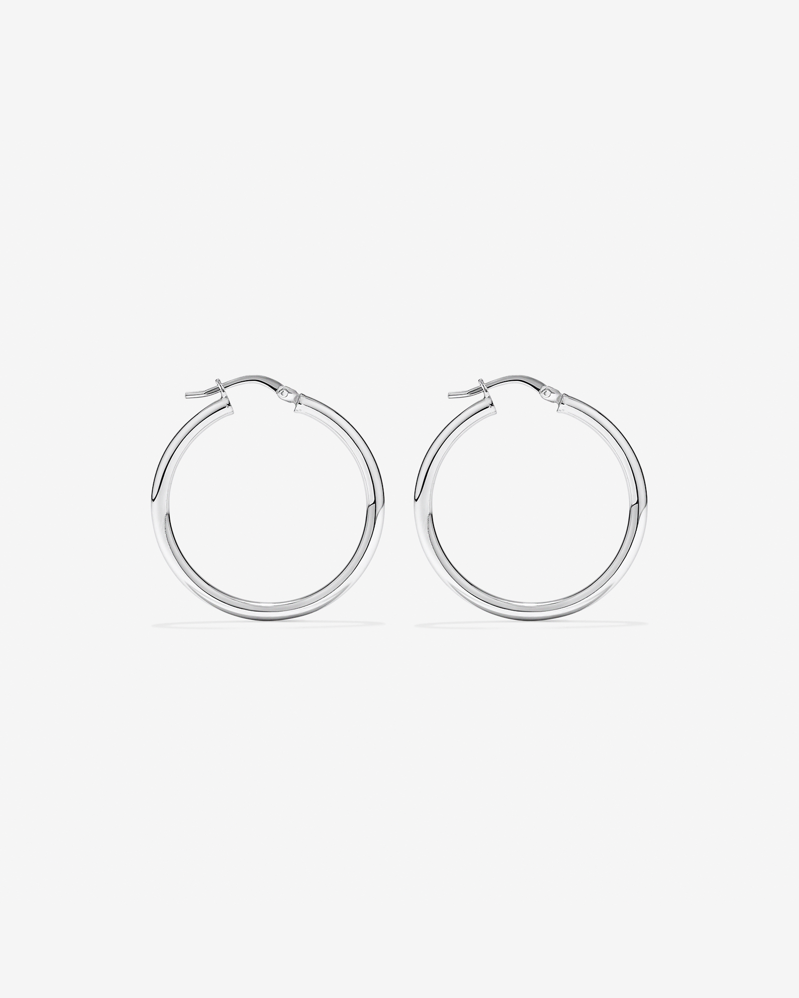 25mm Round Hoop Earrings in Sterling Silver