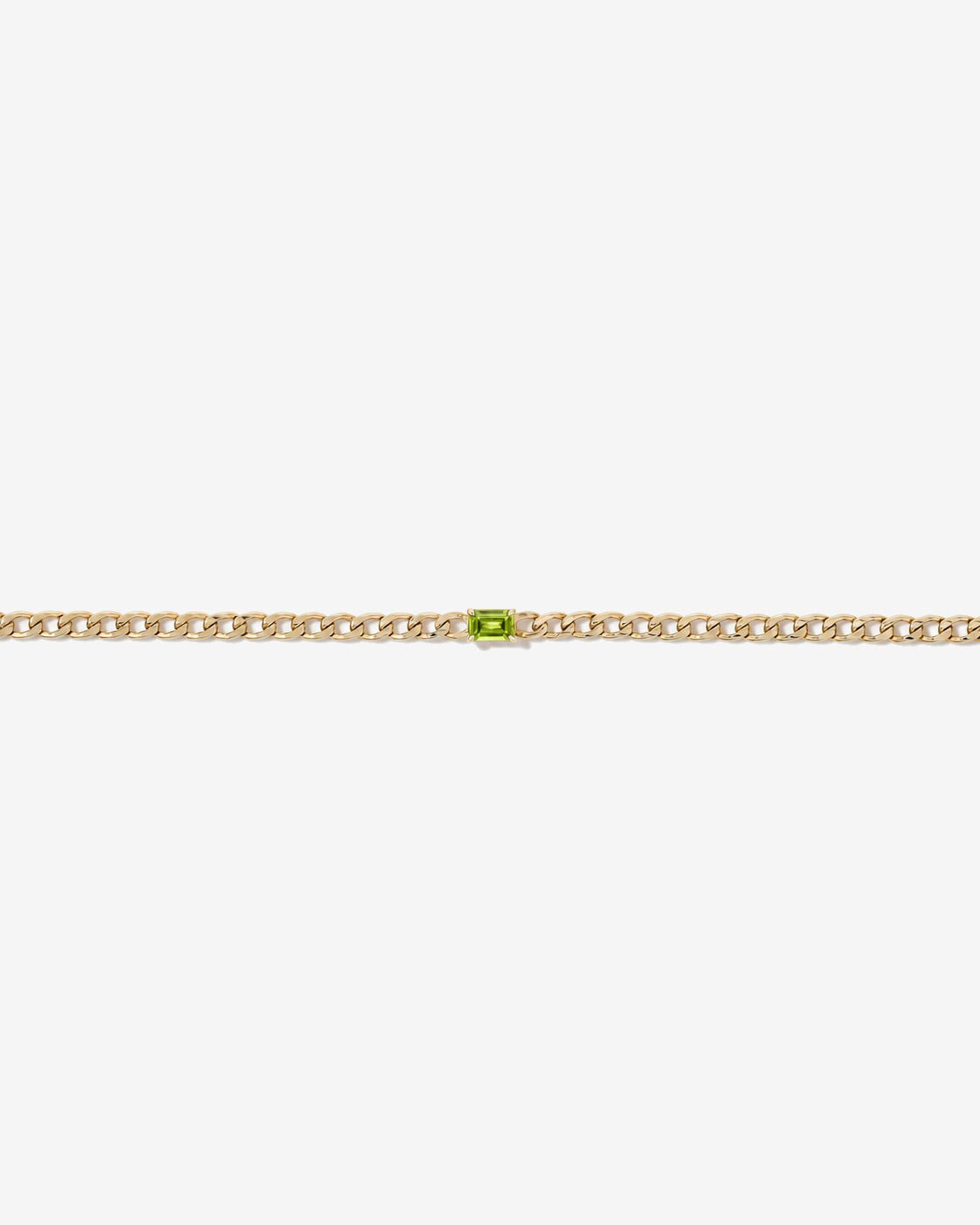 Bracelet gourmette Péridot en or jaune 10 ct
