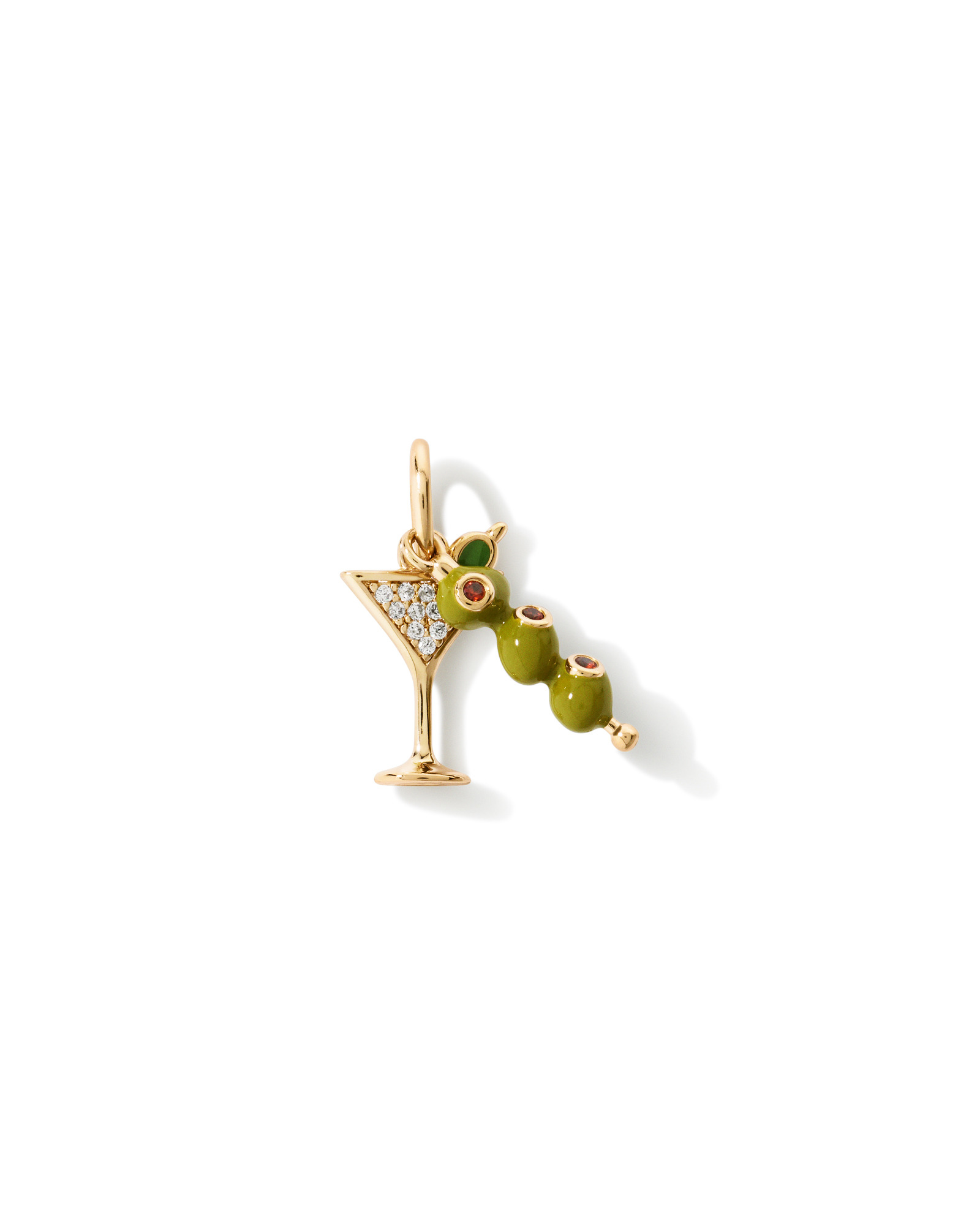 Martini Cocktail Duo Pendant with Cubic Zirconia in 18kt Gold Vermeil