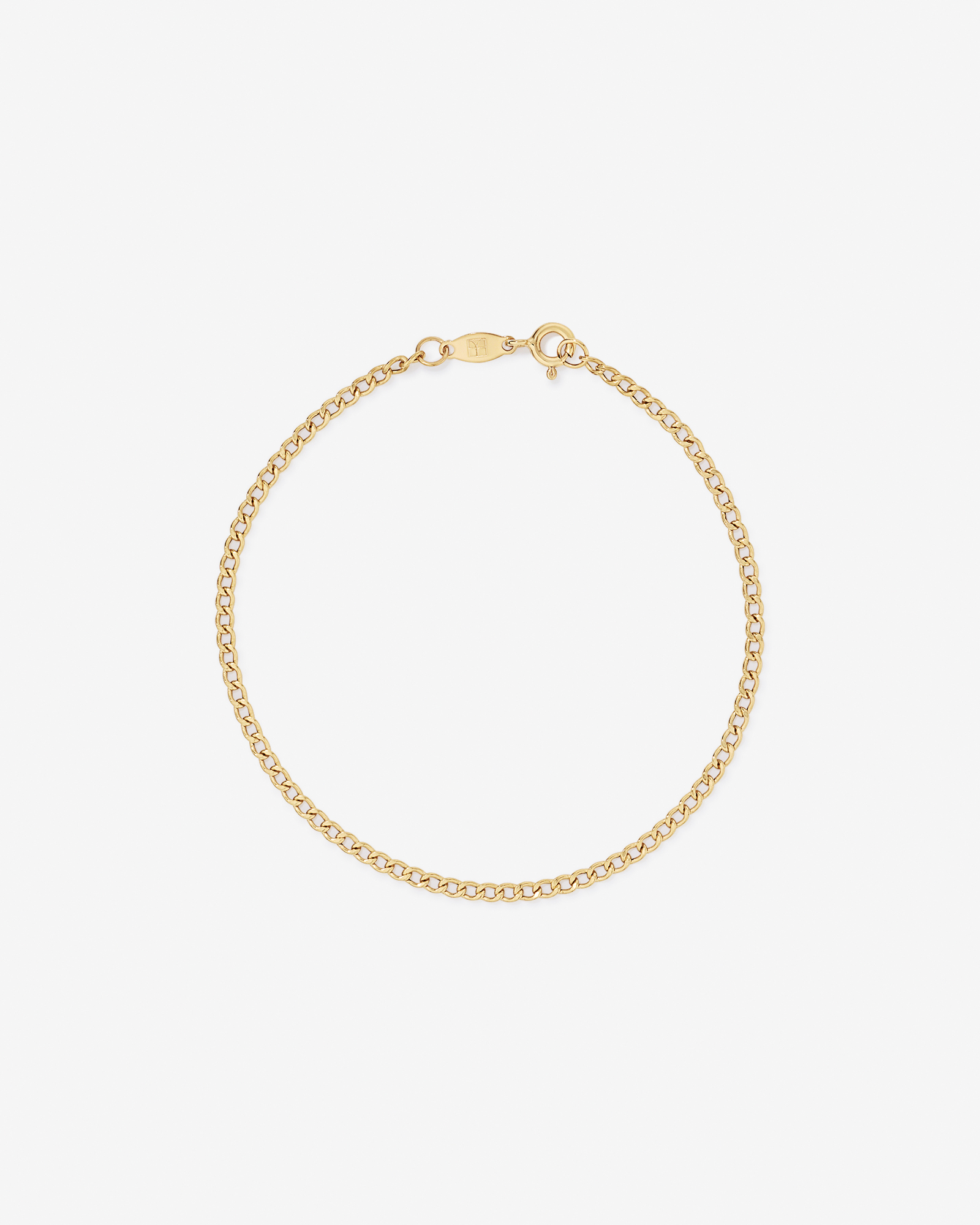Bracelet gourmette diamantée semi-solide de 2,4 mm en or rose 10 K