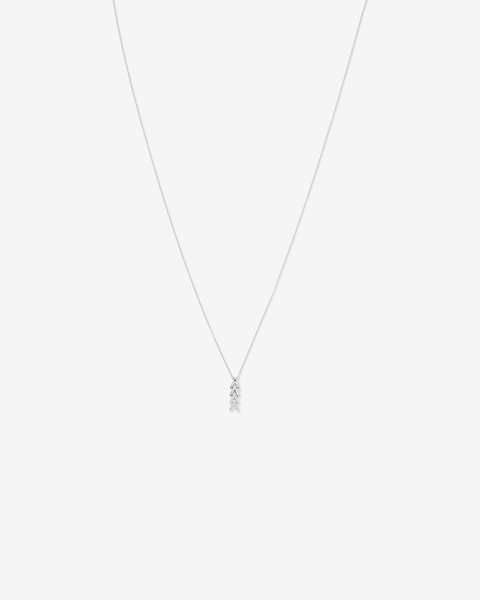 Collier Pendentif Chevrons en Zircone Cubique en Argent Sterling