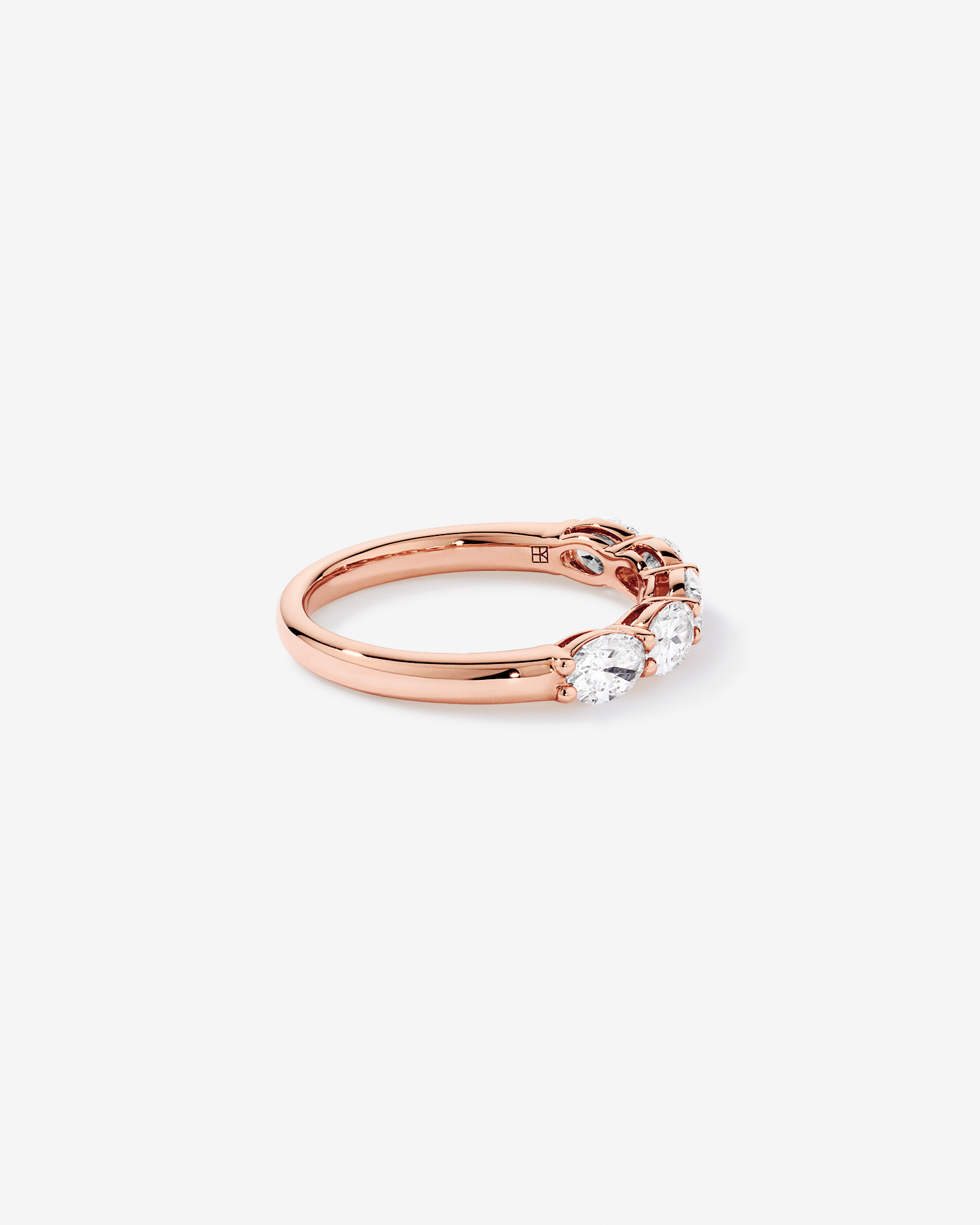 1.25 Carat TW East-West Oval Laboratory-Grown Diamond Wedding Ring 14kt Rose Gold