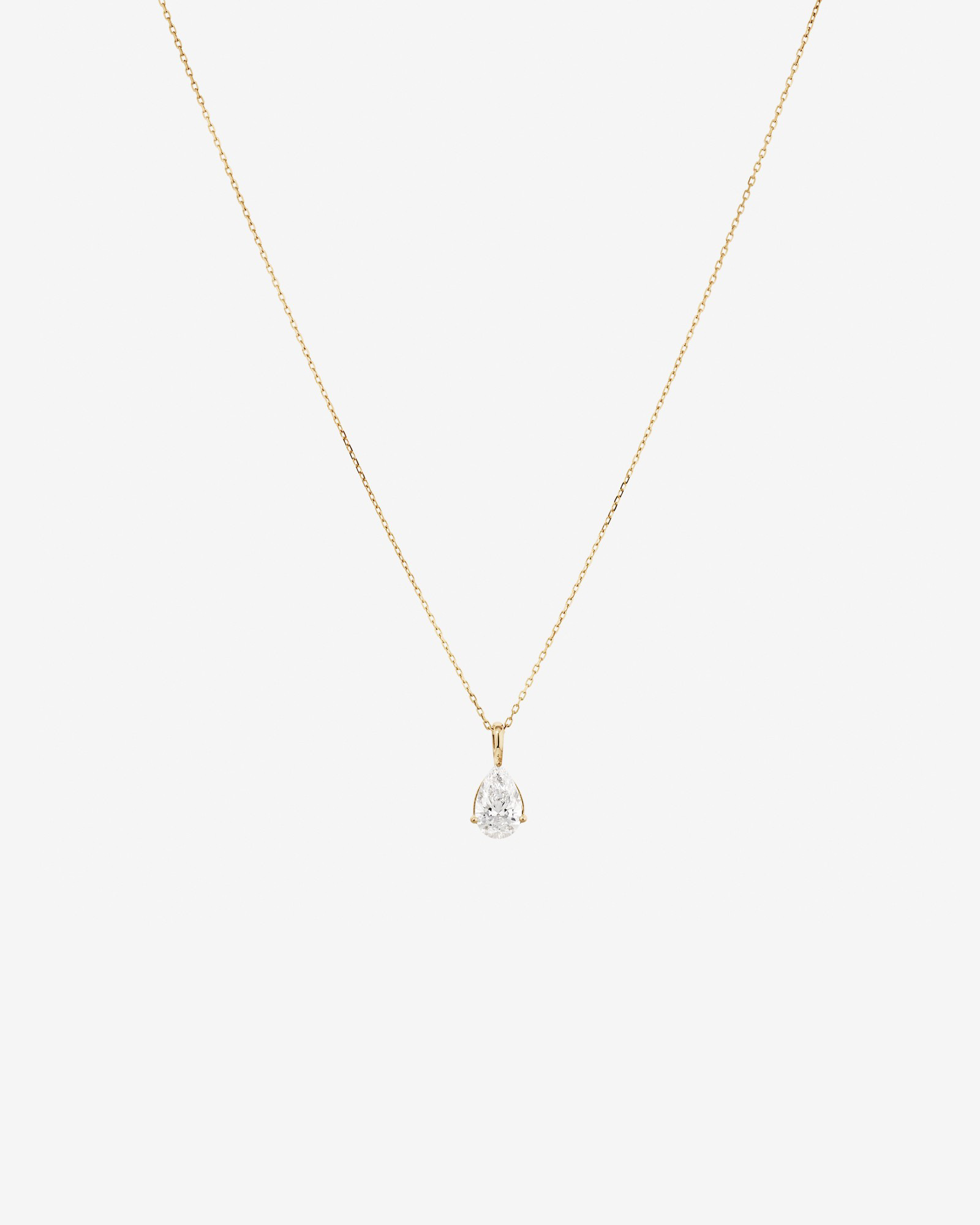 Pendentif solitaire en diamant taillé en laboratoire 1,00 carat TW en diamant en or jaune 10 carats