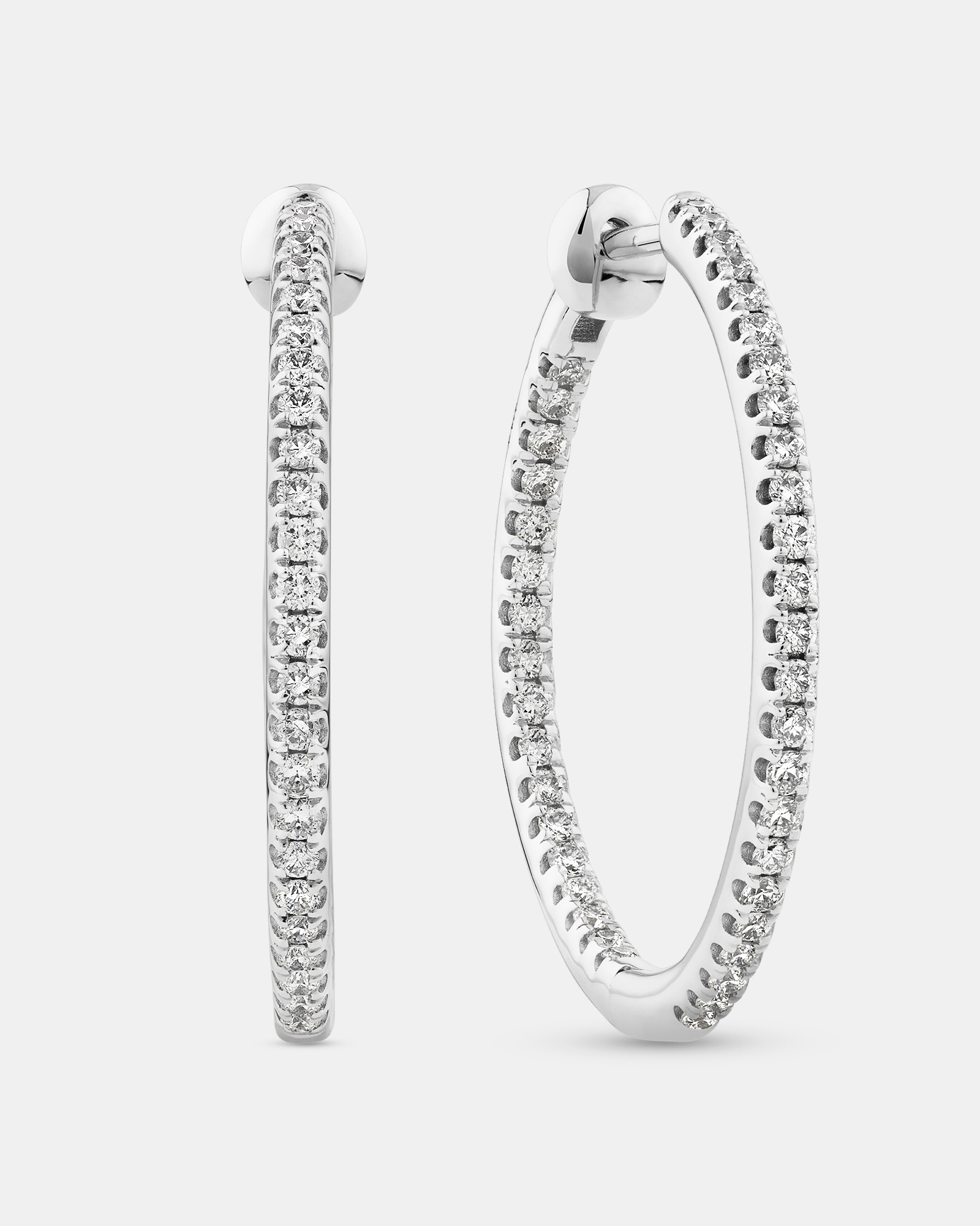 Hoop Earrings With 0.50 Carat TW Of Diamonds 10kt White Gold