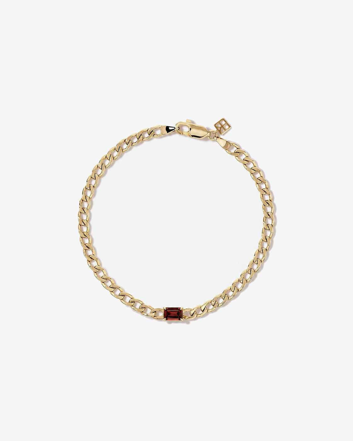 Bracelet gourmette Grenat en or jaune 10 ct