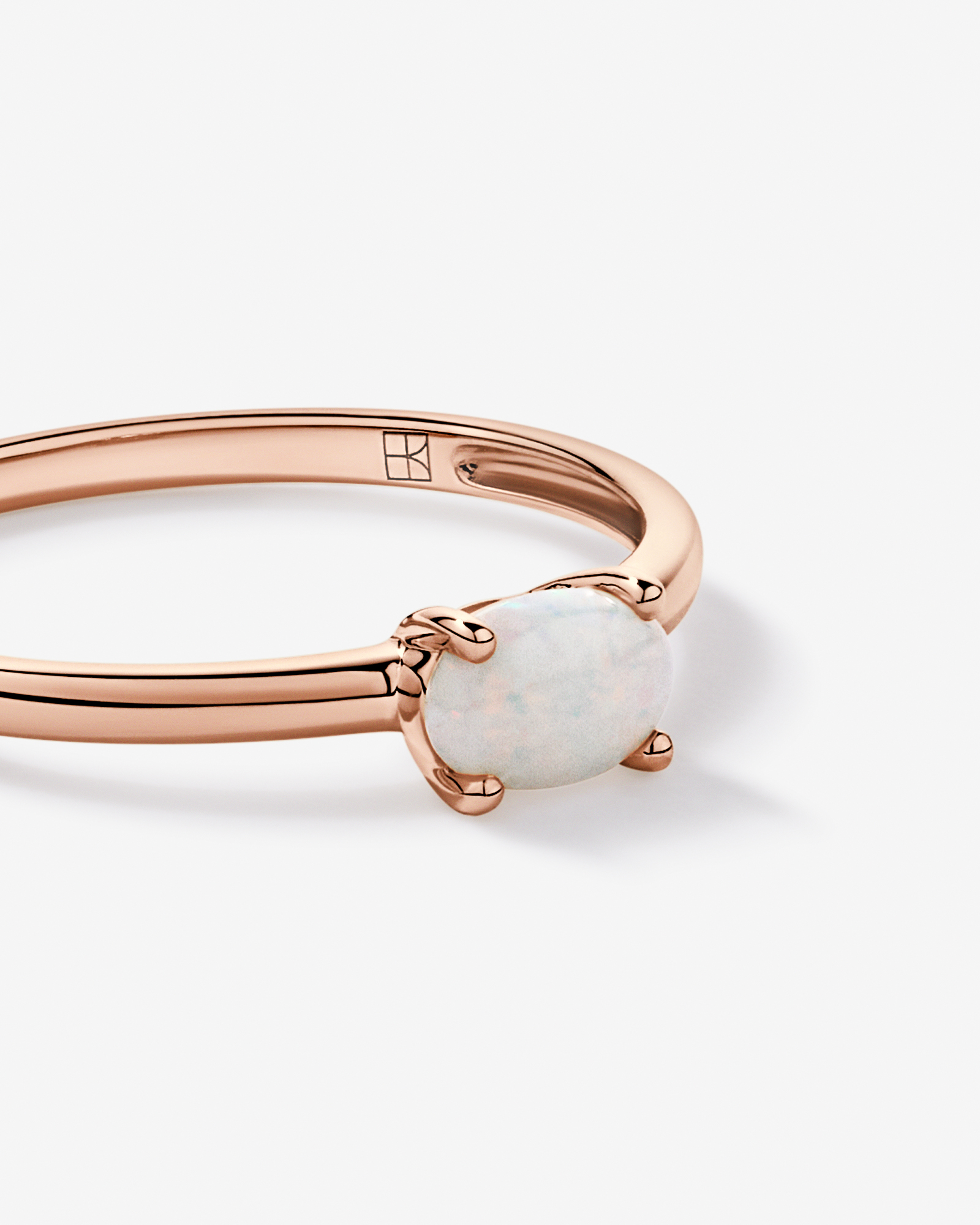 Australian Opal East-West Ring 10kt Rose Gold