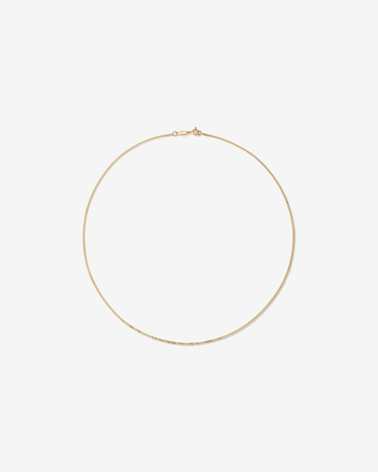 60cm (17") 1.44mm Width Solid Diamond Cut Curb Chain in 10kt Yellow Gold