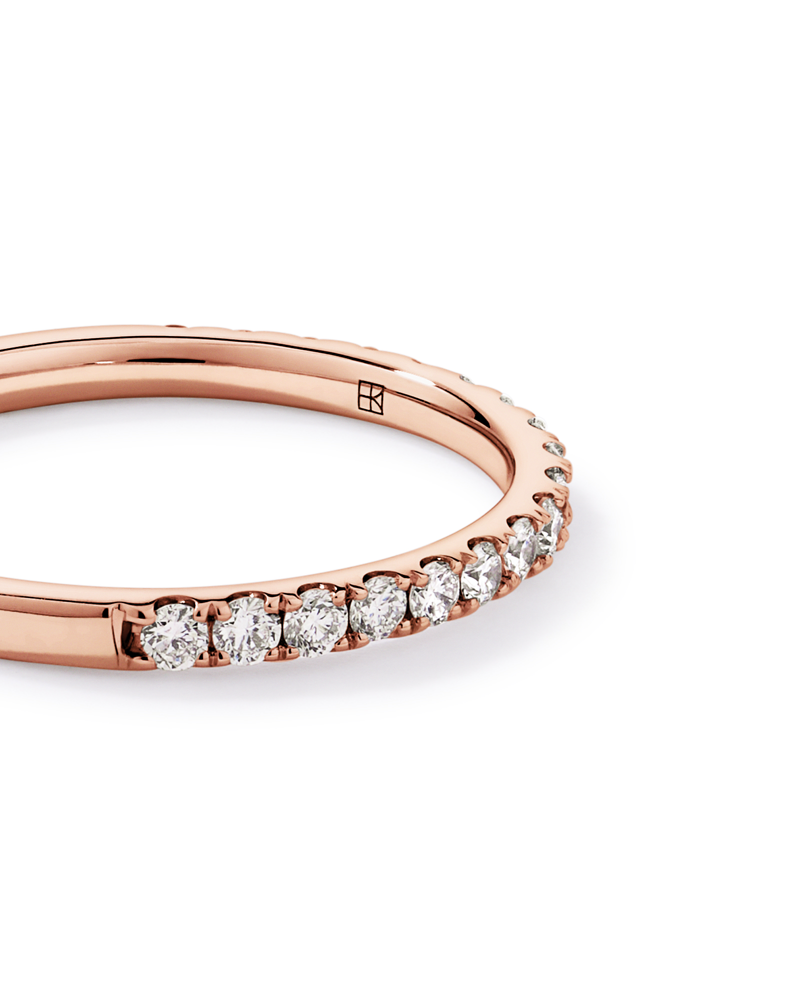 0.34TW Round Brilliant Laboratory-Grown Diamond Wedding Band 14kt Rose Gold