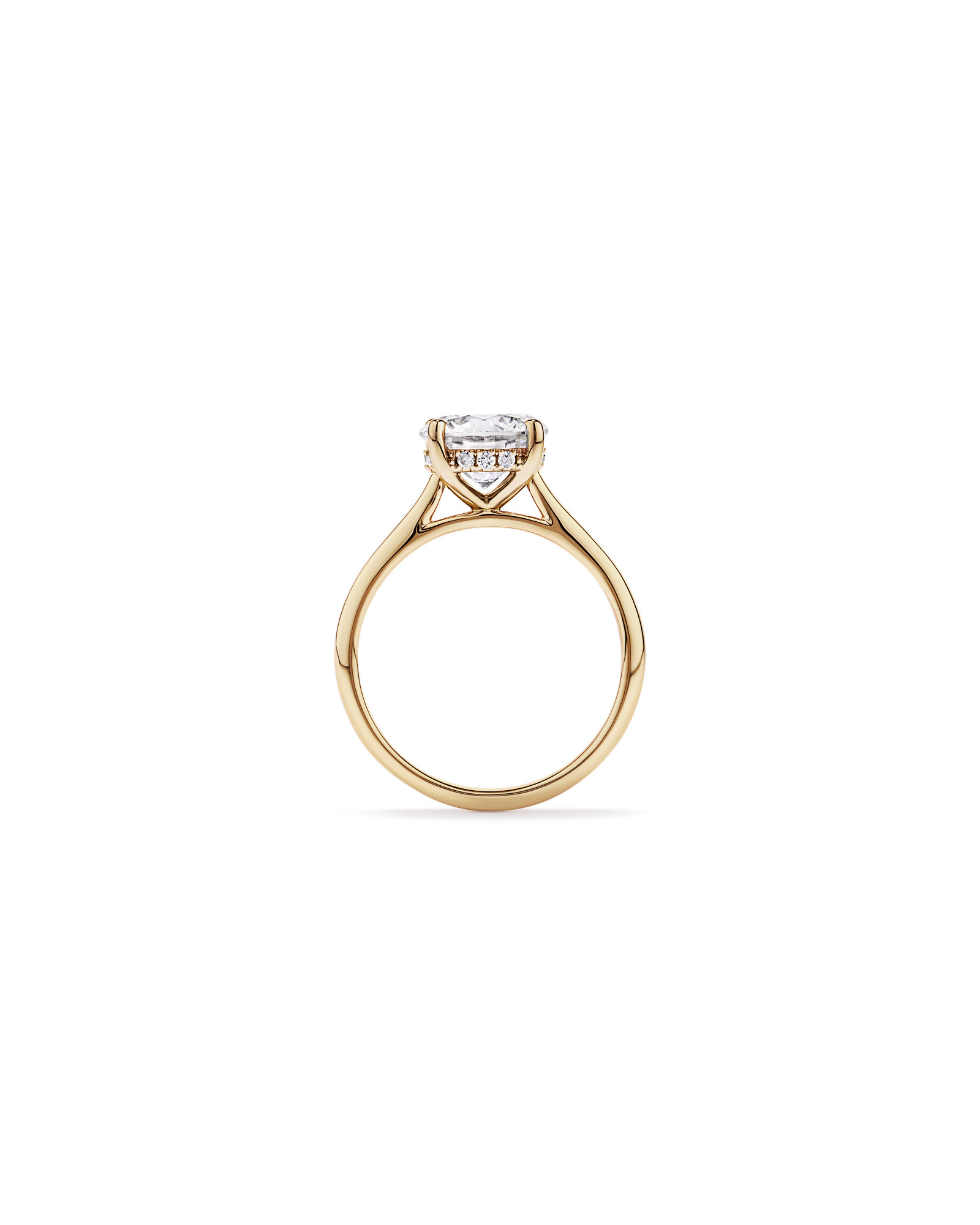 Bague solitaire en or jaune 14 carats sertie d'un diamant rond brillant de 2,32 carats, cultivé laboratoire