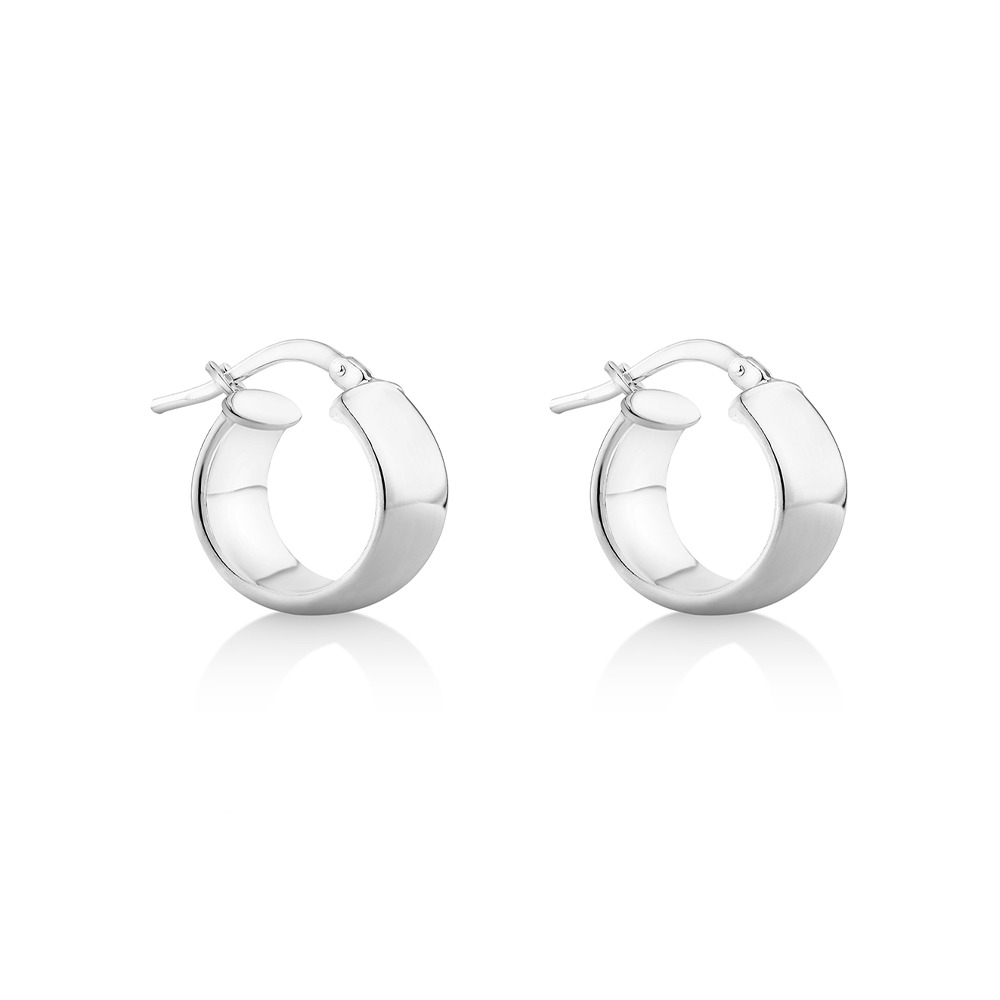 Boucles d'oreilles créoles de 10mm en argent sterling