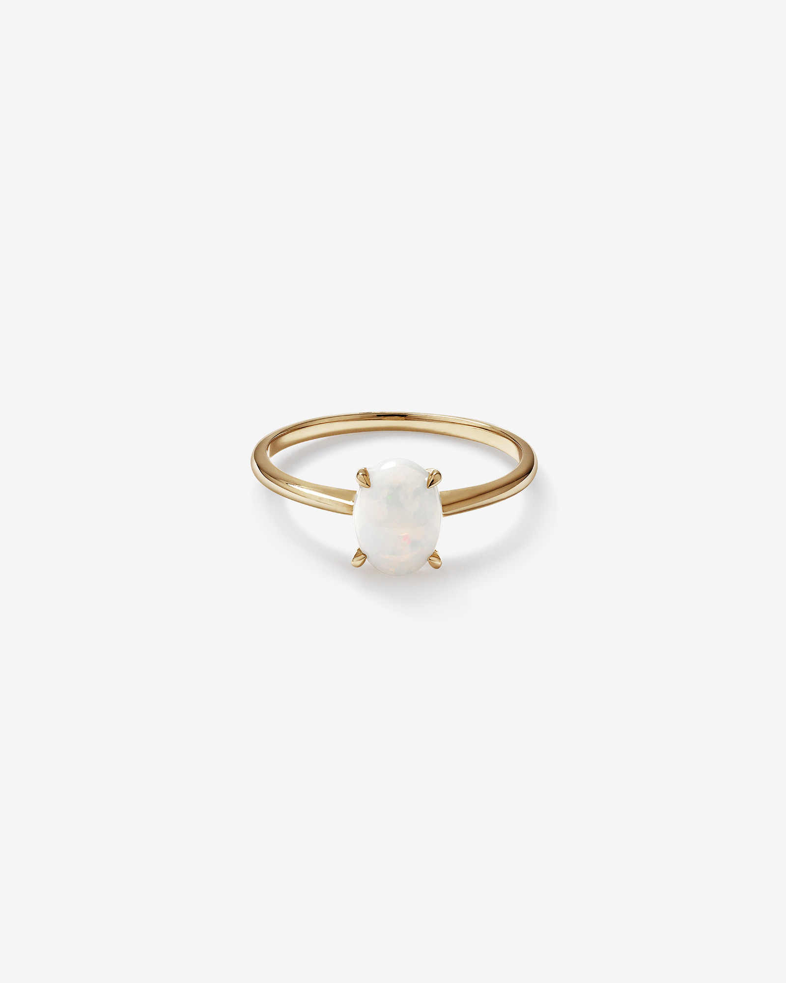Australian Opal Solitaire Ring in 10kt Yellow Gold