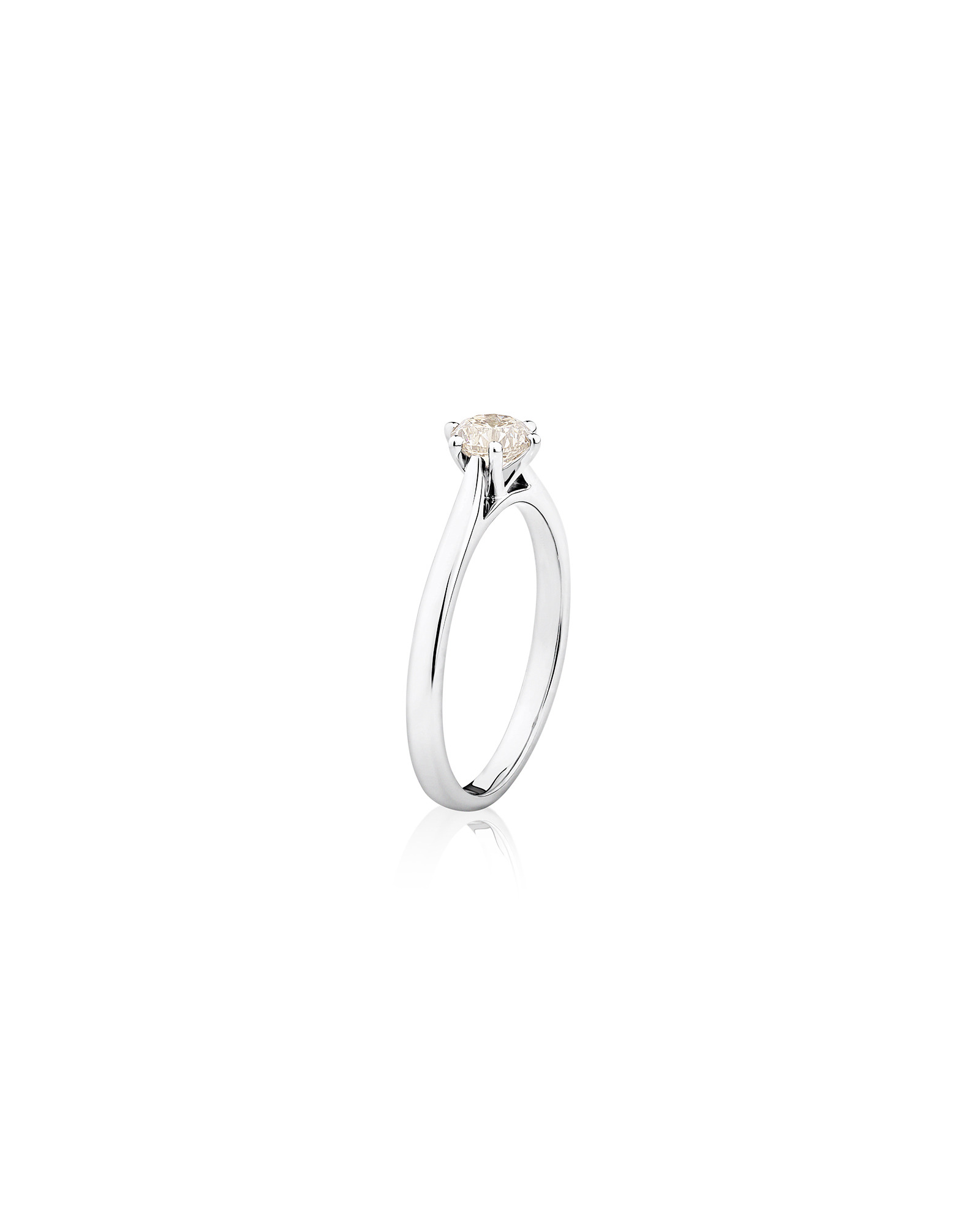 Bague de fiançailles en or blanc 14 K à diamant solitaire totalisant 0,5 ct