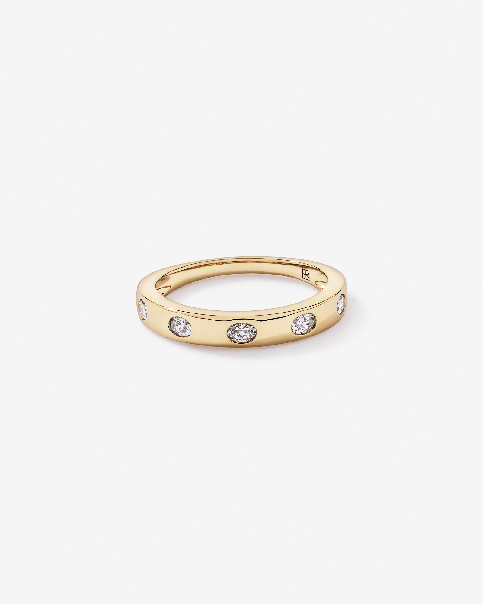 0.22TW Oval Laboratory-Grown Diamond Wedding Band 14kt Yellow Gold