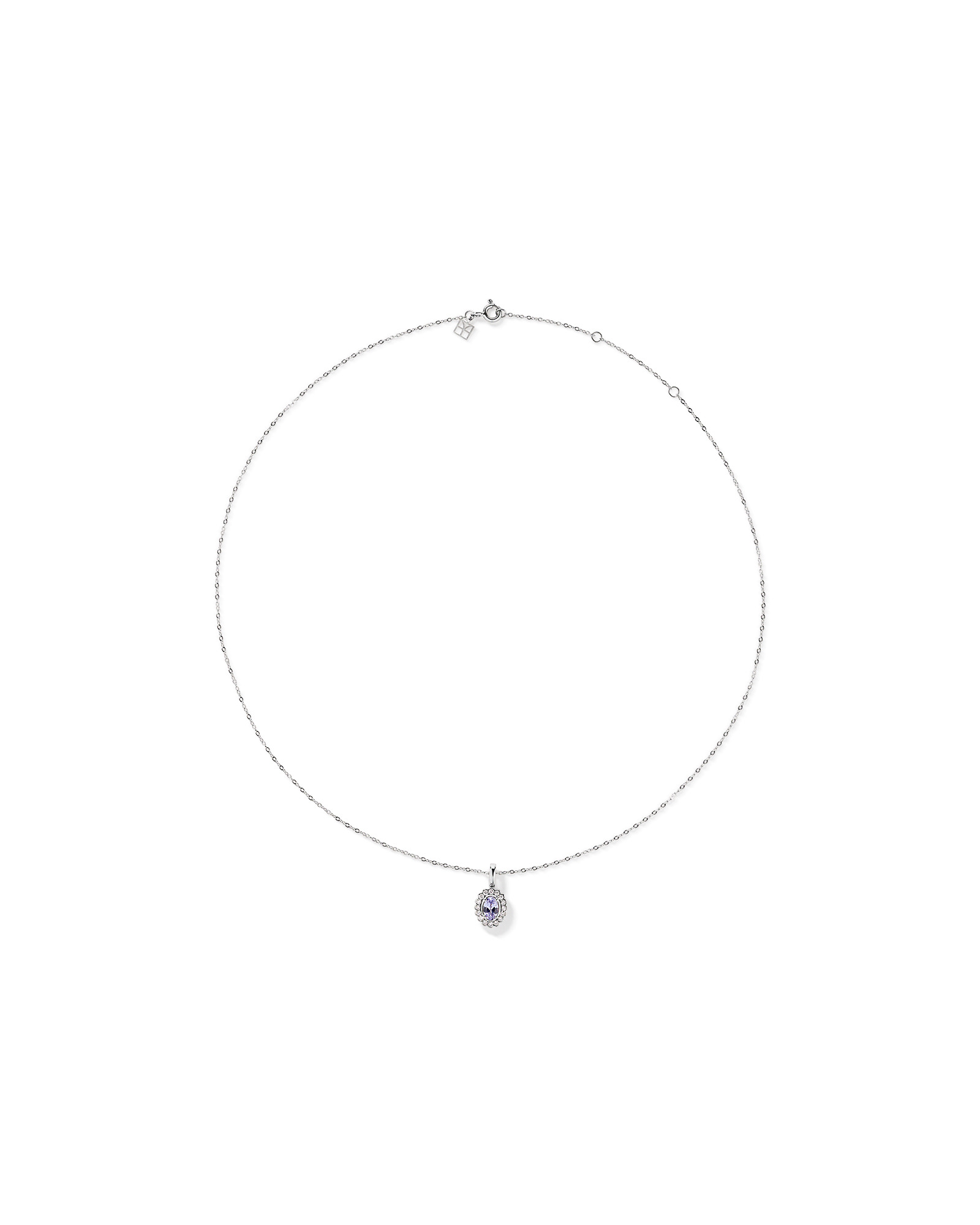 Tanzanite & 0.15TW of Diamond Halo Pendant with Chain in 10kt Gold