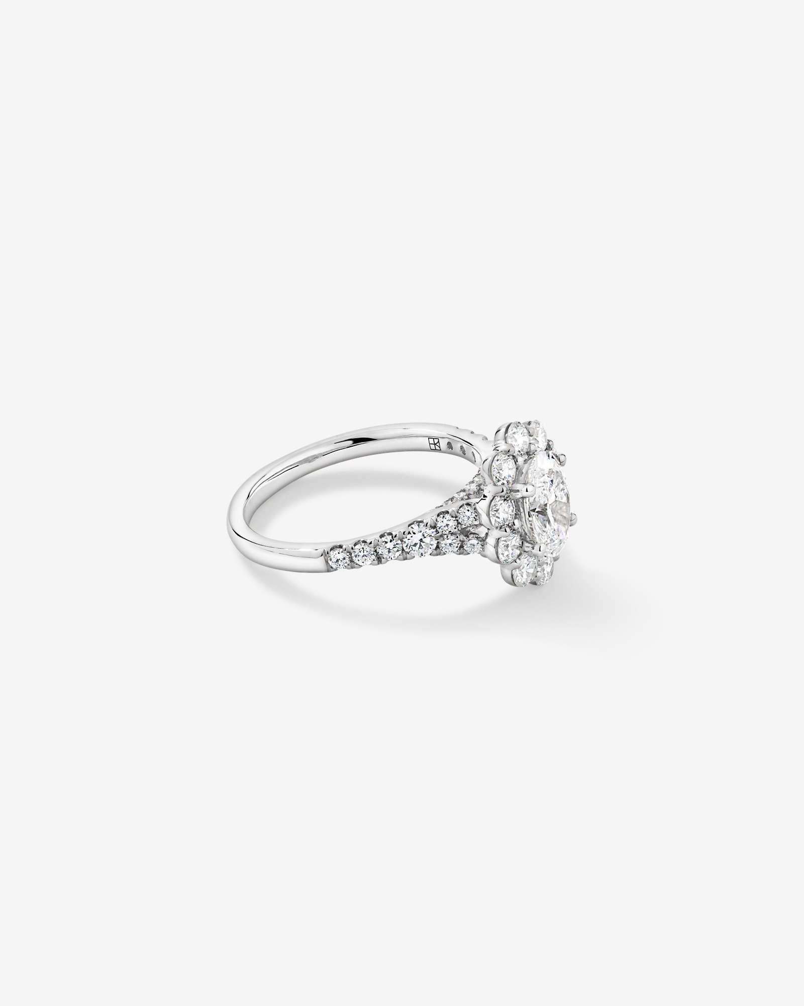 2.15 Carat TW Oval Halo Laboratory-Grown Diamond Ring 14kt Gold