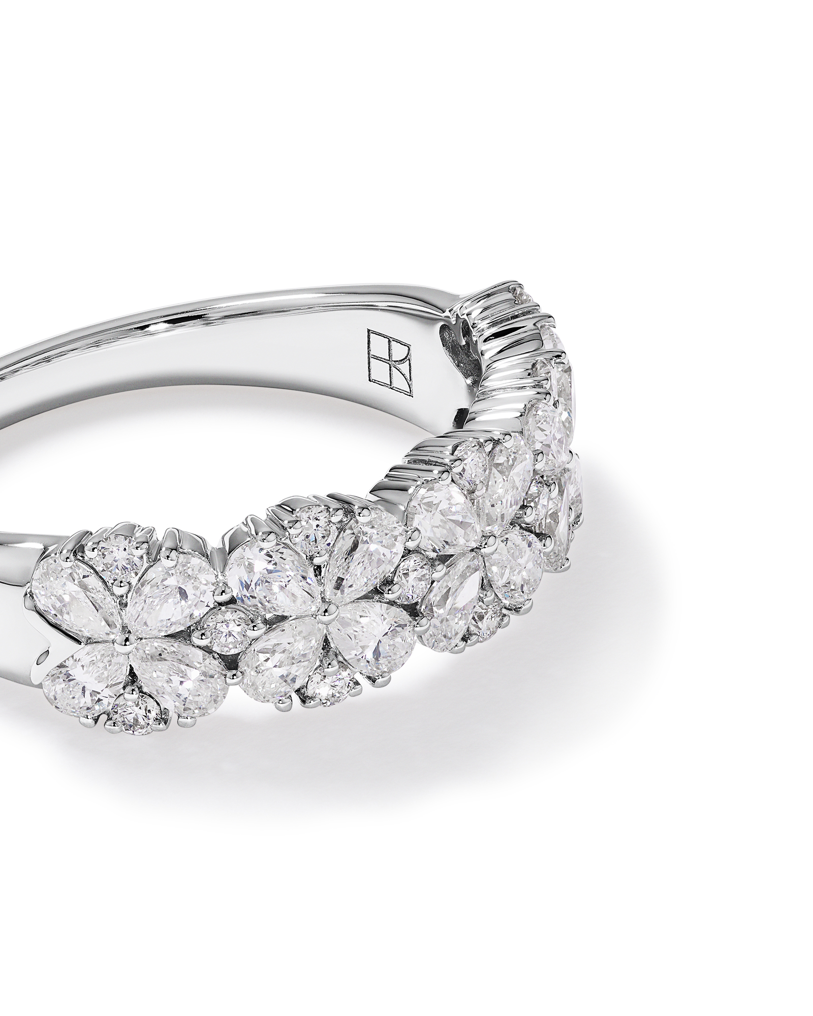 LAB. Pear and Round Brilliant Ring with 1.05 Carat TW of Laboratory-Grown Diamonds in 10kt White Gold