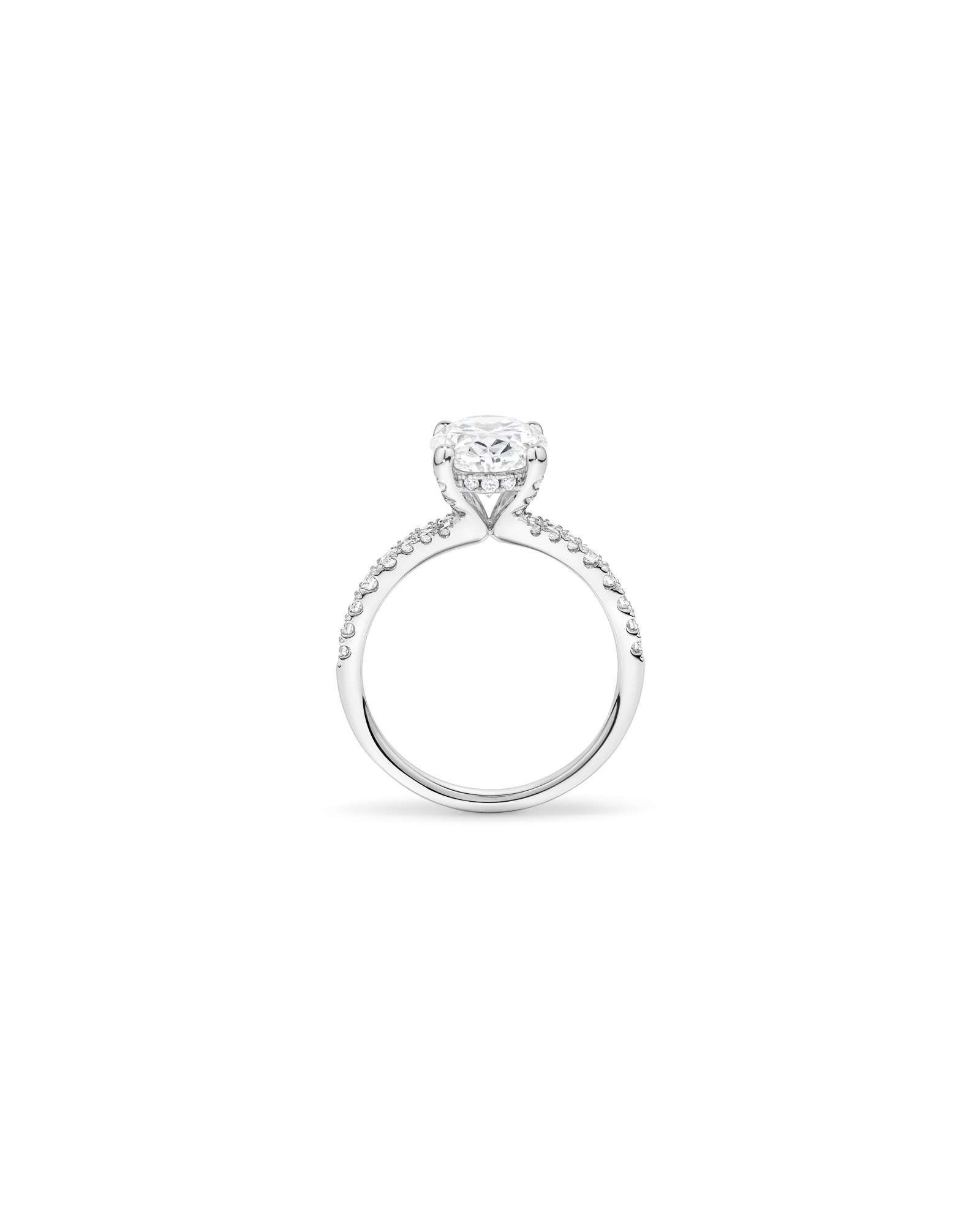 3.50 Carat TW Oval Cut Laboratory-Grown Diamond Engagement Ring 18kt White Gold
