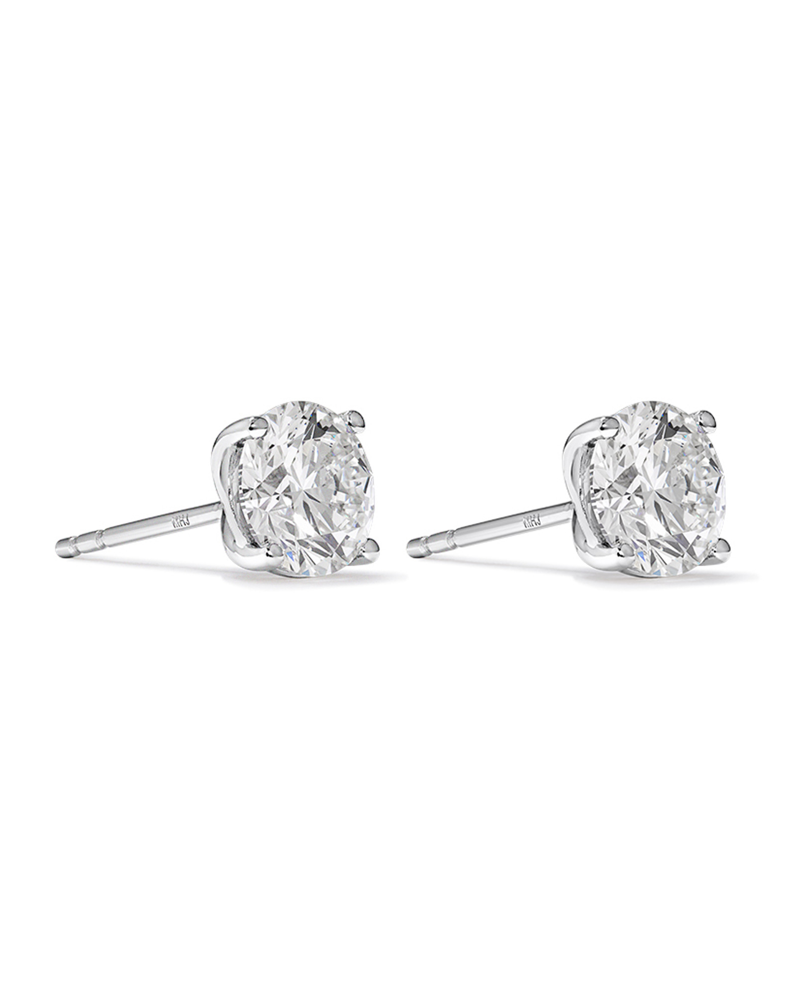 2,00 carats TW Boucles d’oreilles solitaires en diamant cultivé en laboratoire en or blanc 14 carats