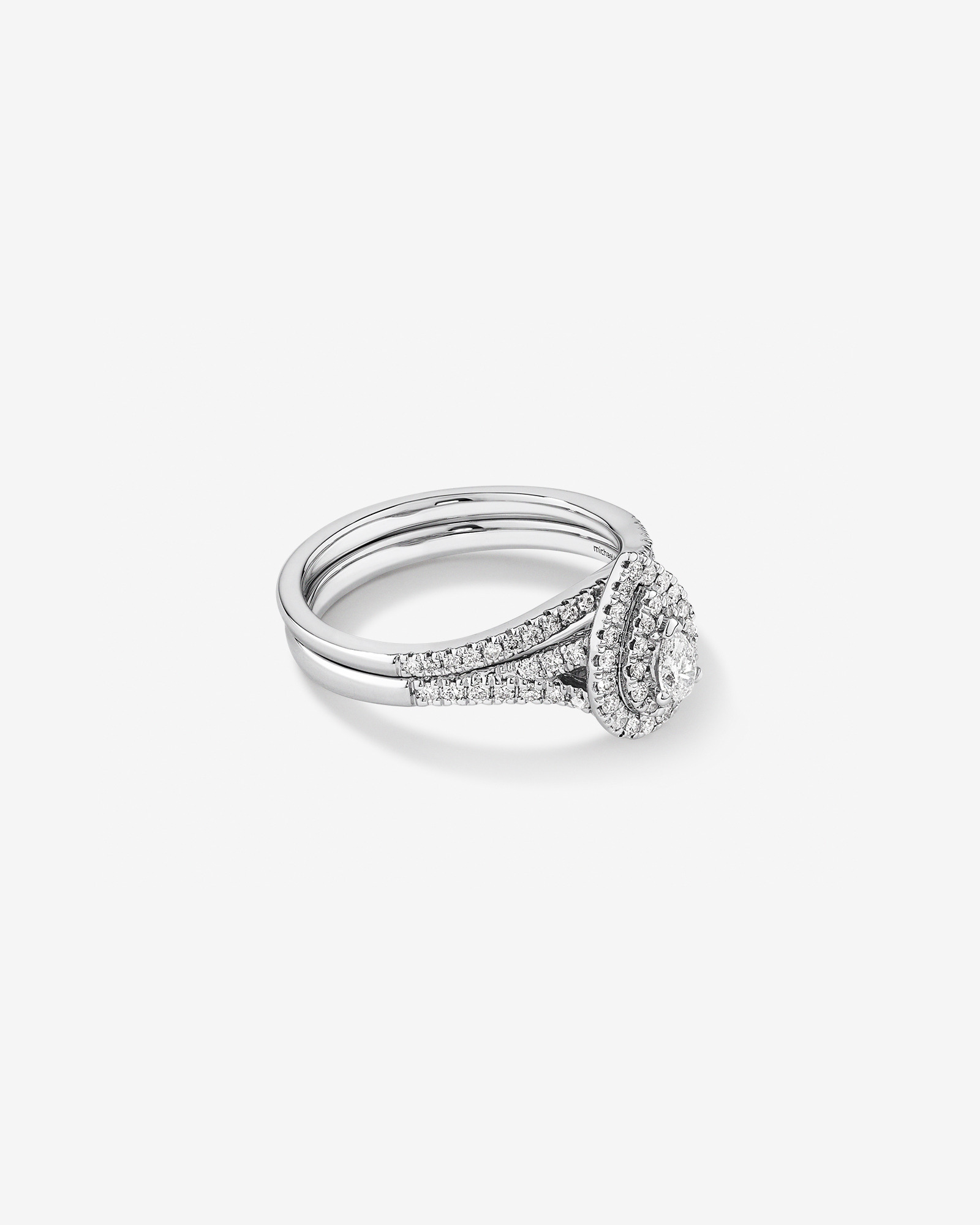 Bridal Set with 0.60 Carat TW of Diamonds in 14kt White Gold