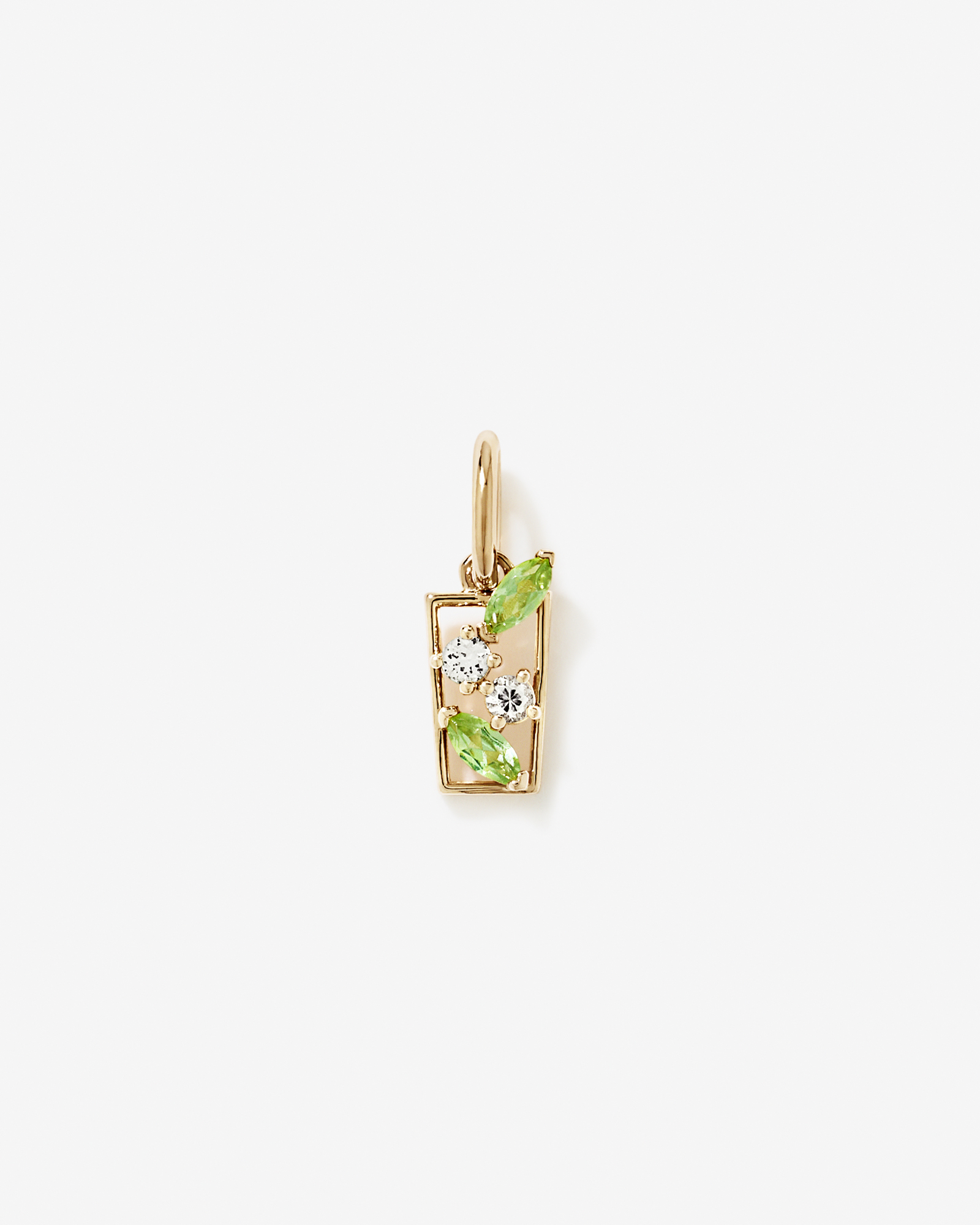 Pendentif cocktail Mojito vert améthyste et péridot en Vermeil or 18 carats