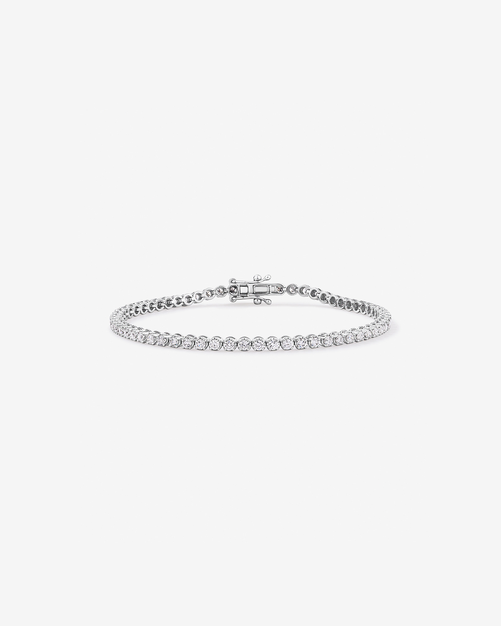 Carat TW Laboratory-Grown Diamond Tennis Bracelet set in 10kt White Gold