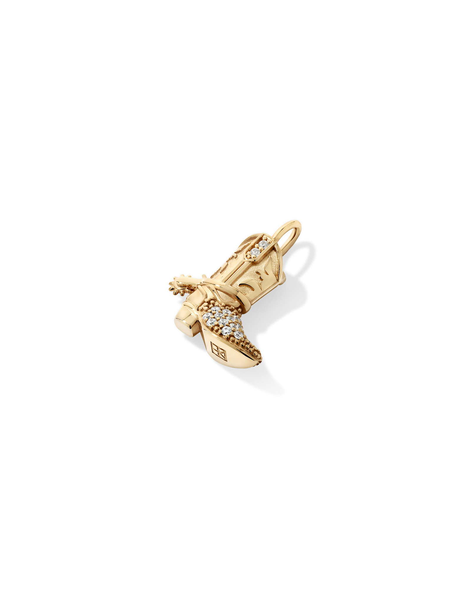 Cowboy Boot Pendant in 18kt Vermeil with Cubic Zirconia