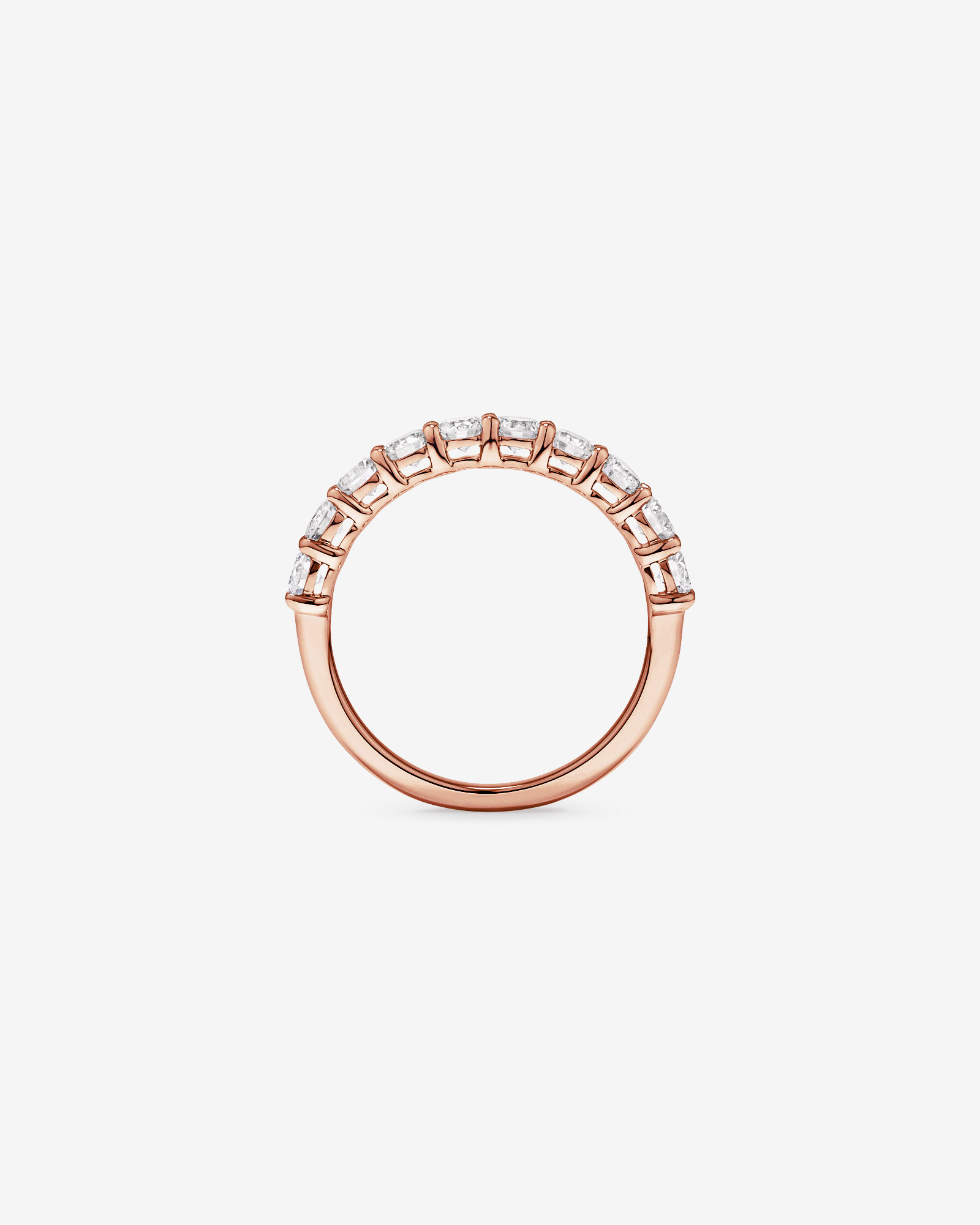 1.00 Carat TW Round Brilliant Laboratory-Grown Diamond Wedding Band 14kt Rose Gold