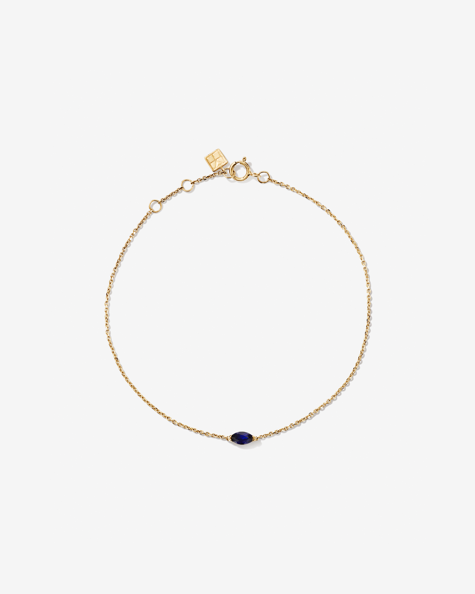 East West Marquise-Cut Created Sapphire Bracelet in 10kt Yellow Gold