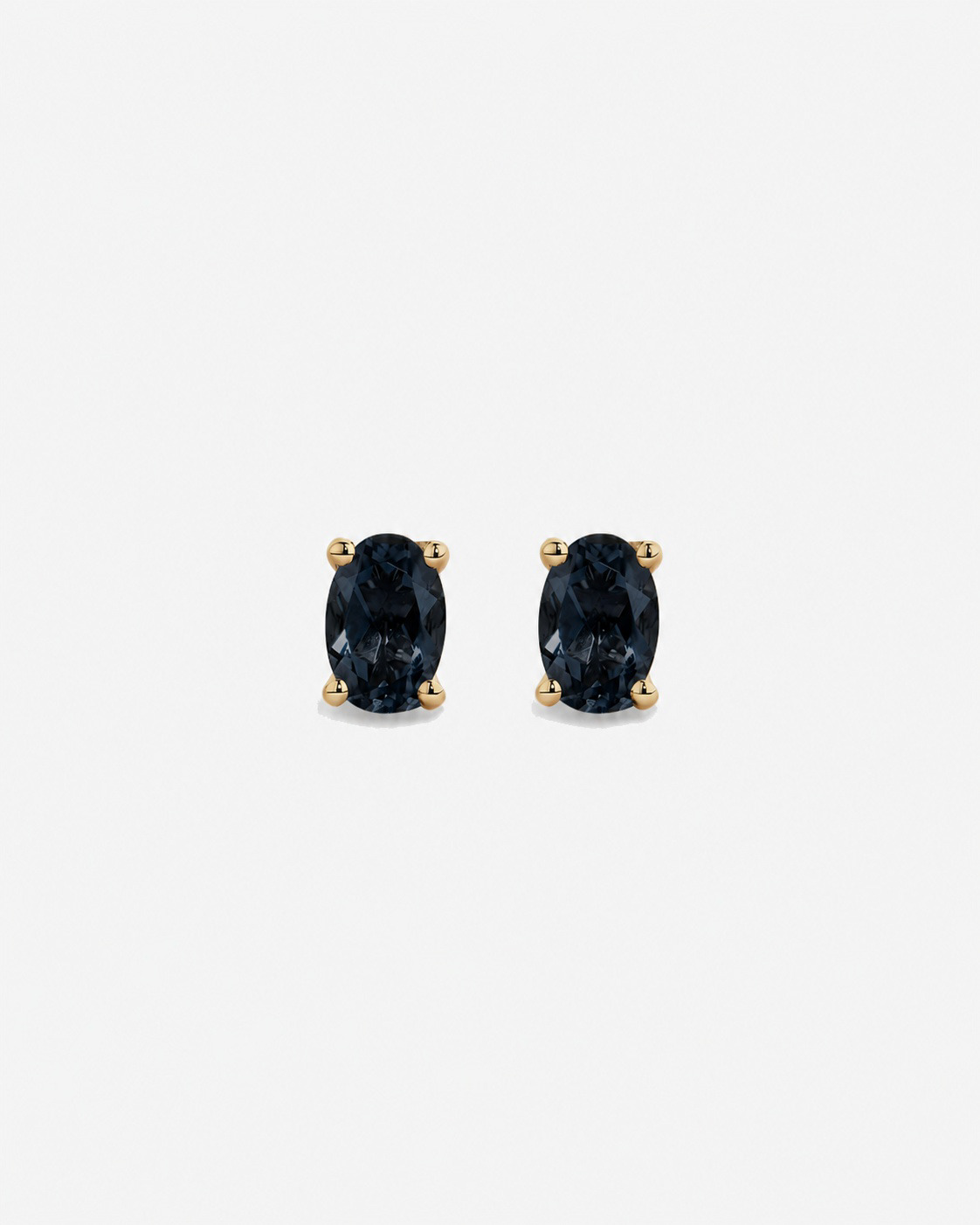 Oval London Blue Topaz Stud Earrings in 10kt Yellow Gold
