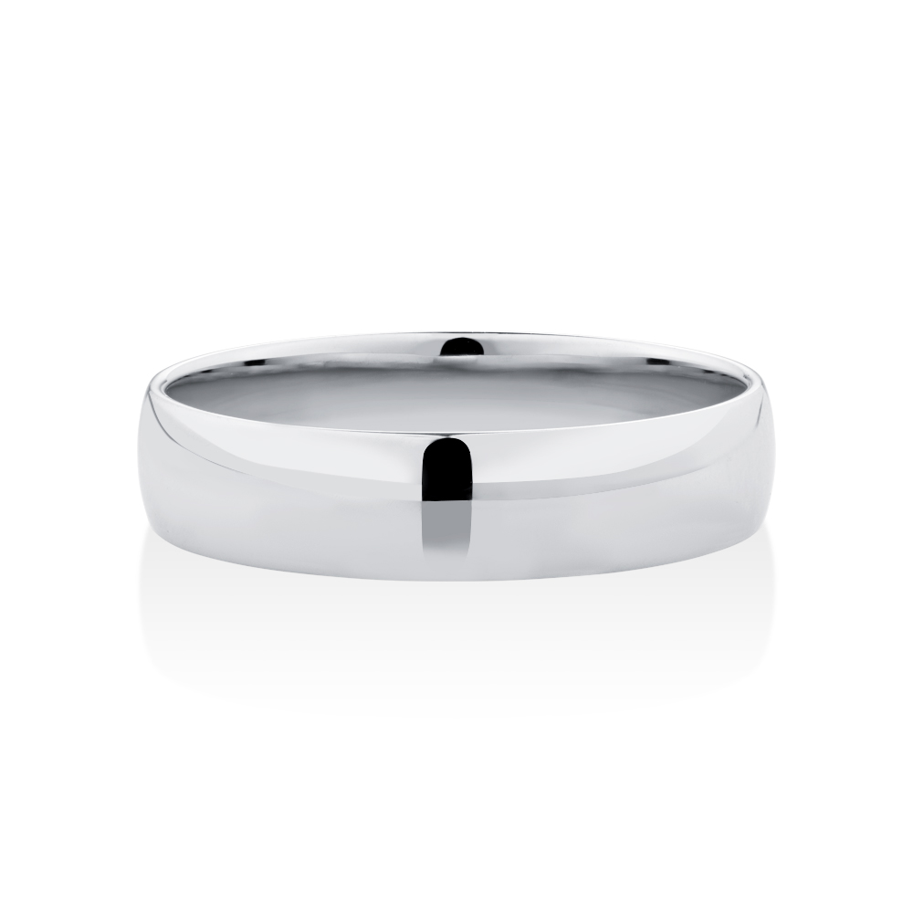 Alliance demi-jonc légère de 5 mm en platine