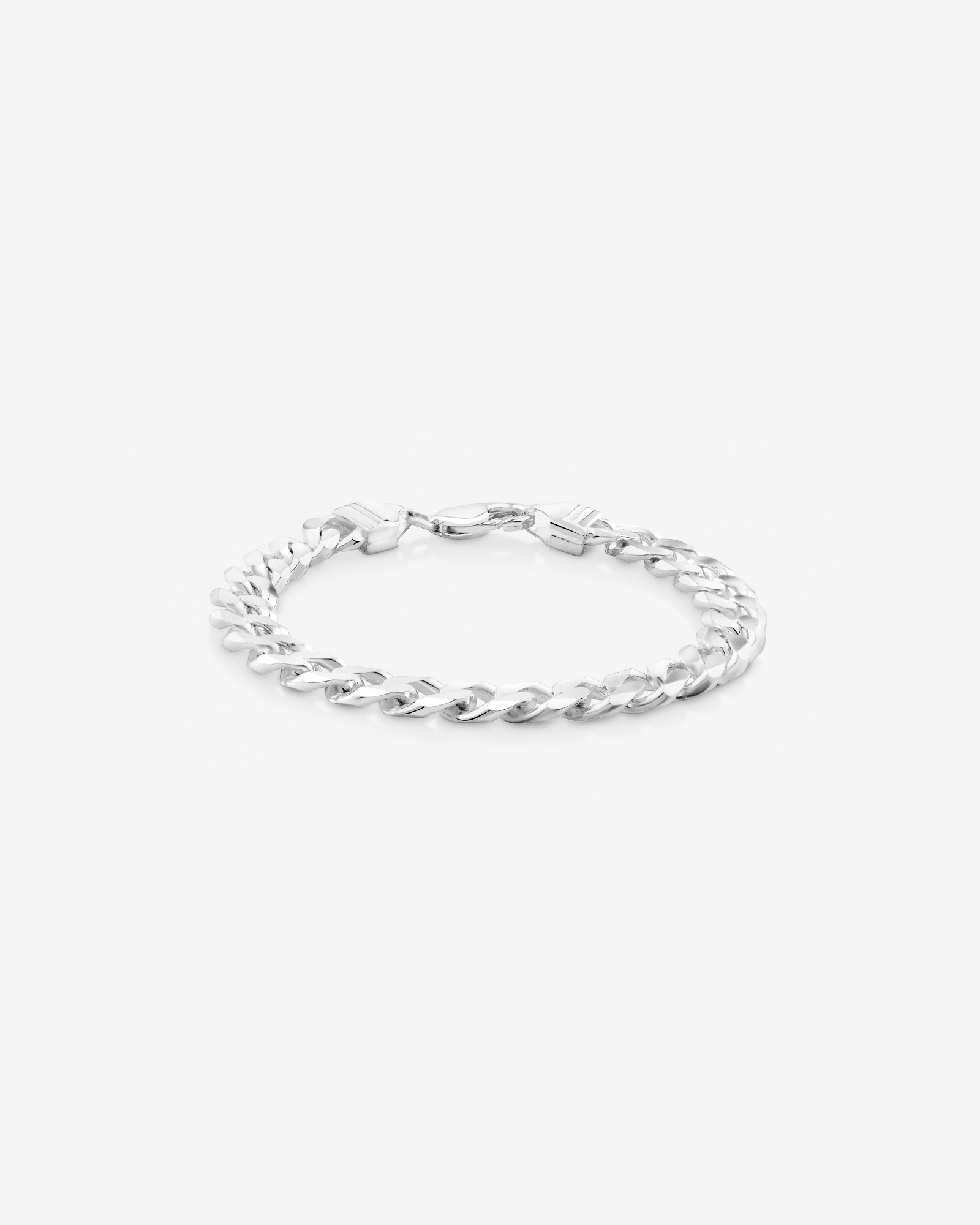 Bracelet gourmette pour homme en argent sterling de 21 cm, largeur de 9 mm