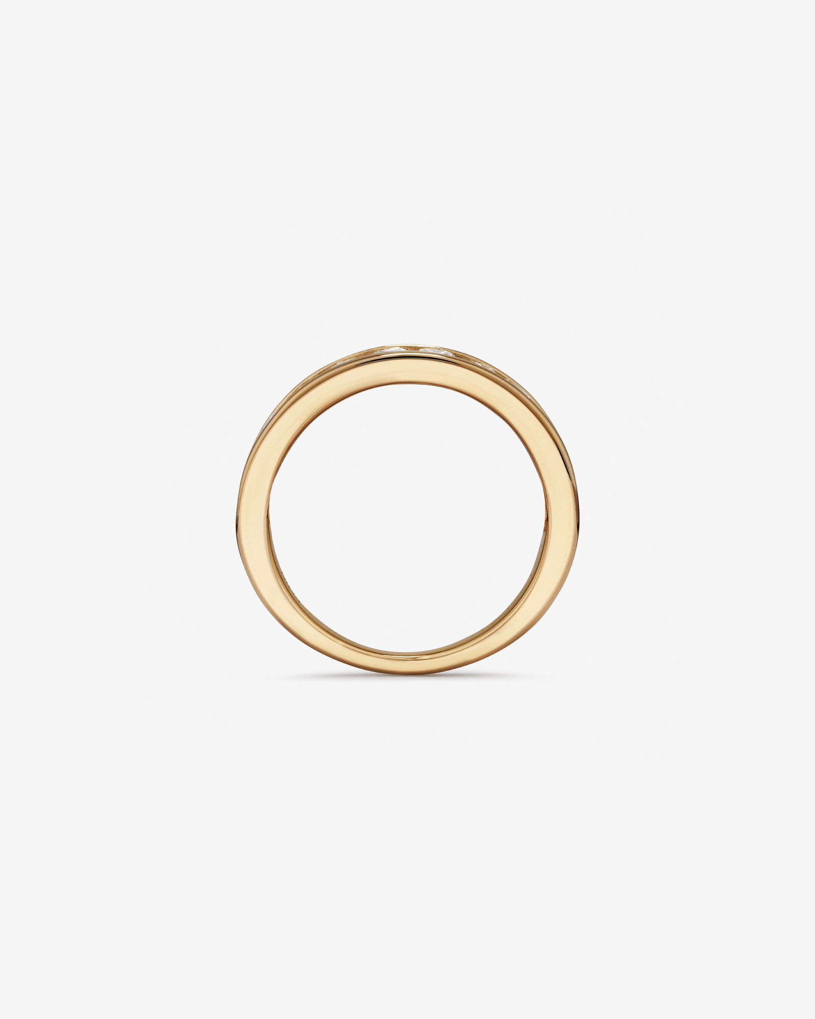 1.00 Carat TW Channel Set Round Brilliant Laboratory-Grown Diamond Wedding Ring 14kt Yellow Gold