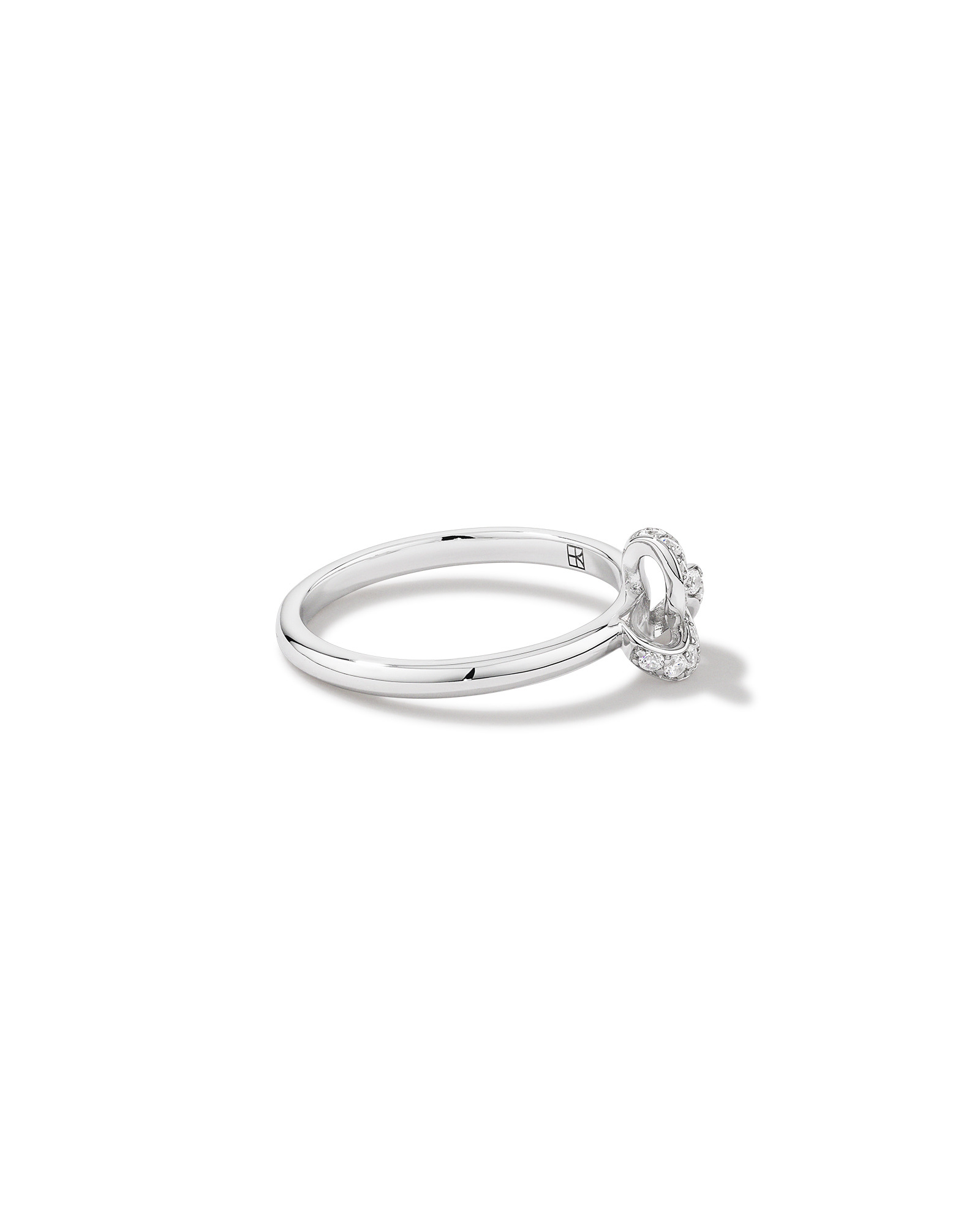 Bague Nœud En Zircon Cubique Avec Bande Fendue En Argent Sterling
