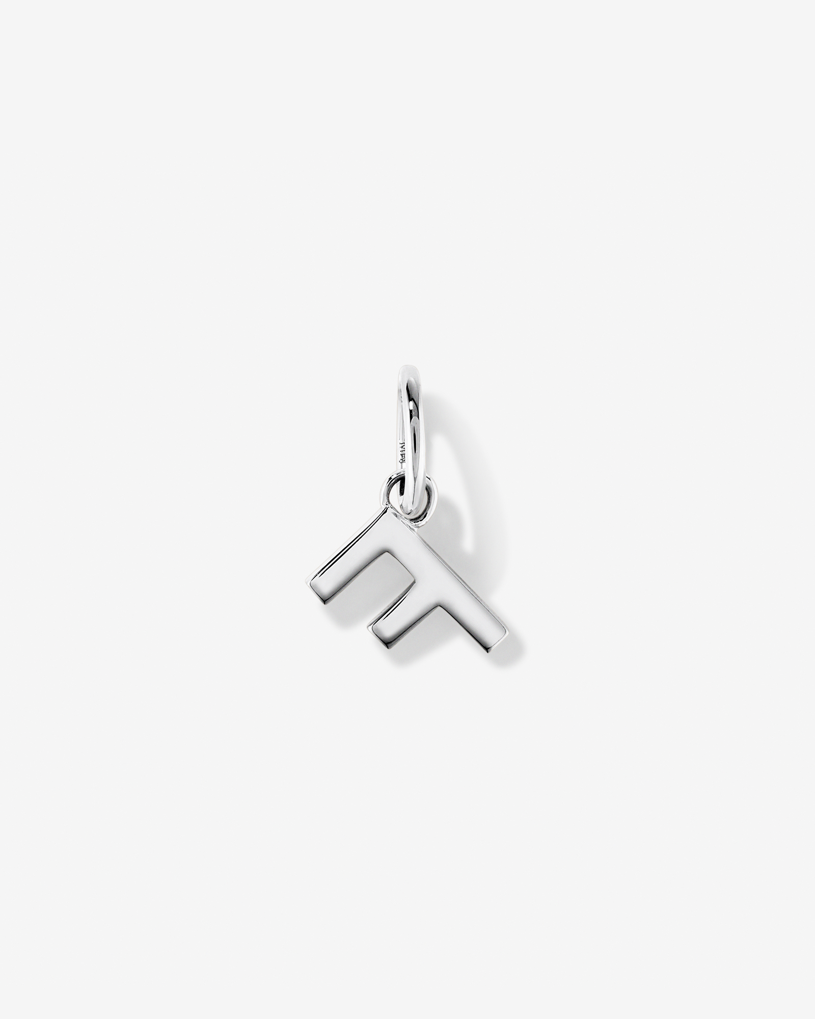 Letter F Initial Pendant in Sterling Silver