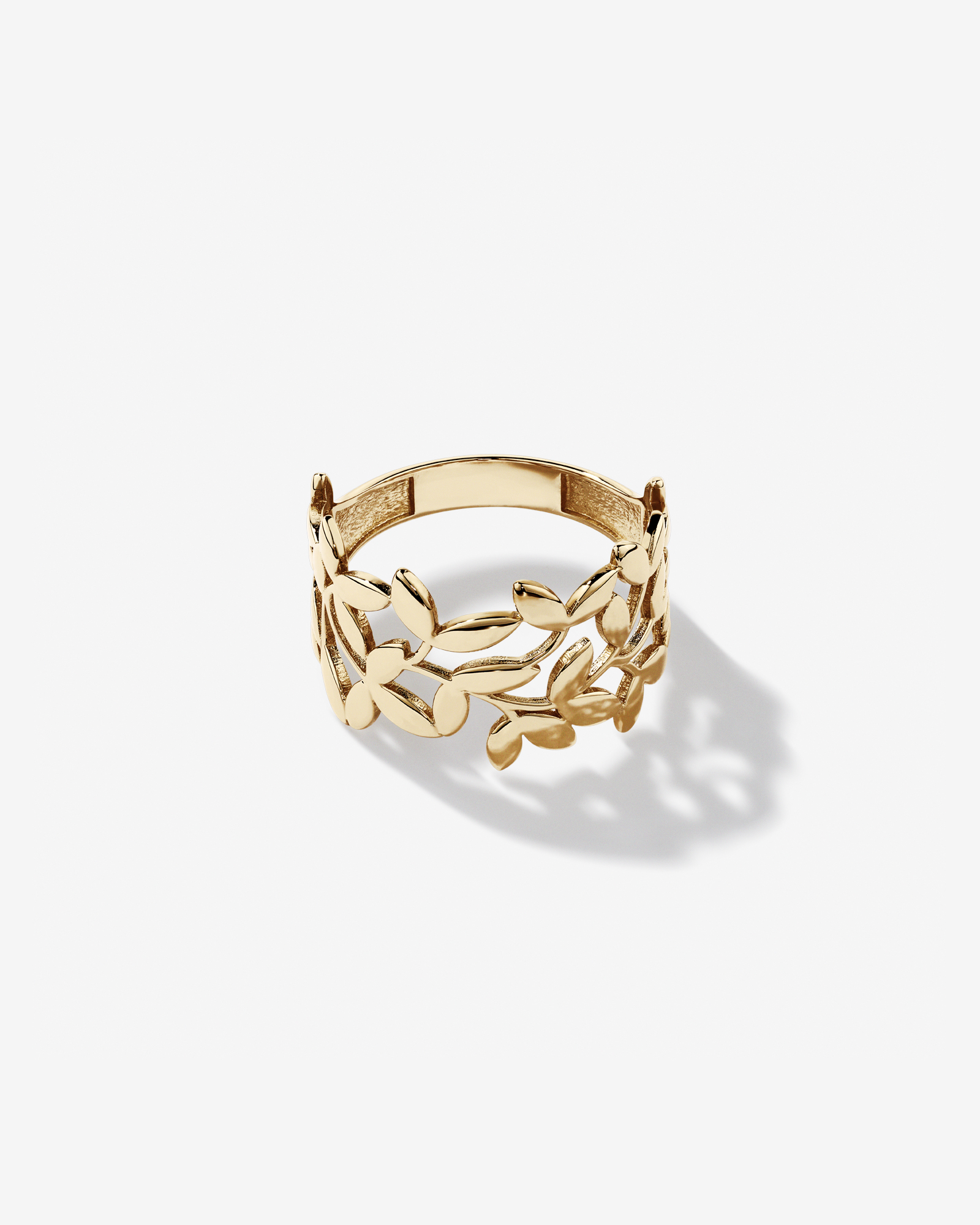 Olive Leaf Ring in 10kt Yellow Gold