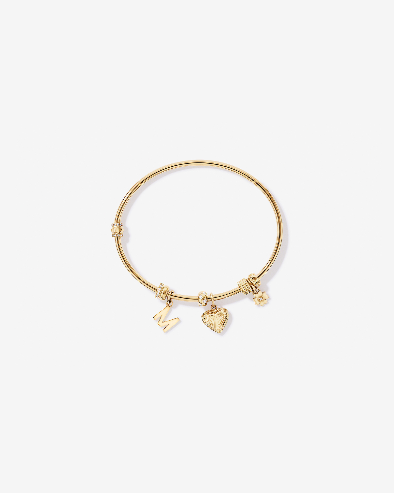 65mm Hinged Pendant Bar Bangle with 0.08 Carat TW Laboratory-Grown Diamonds in 18kt Gold Vermeil